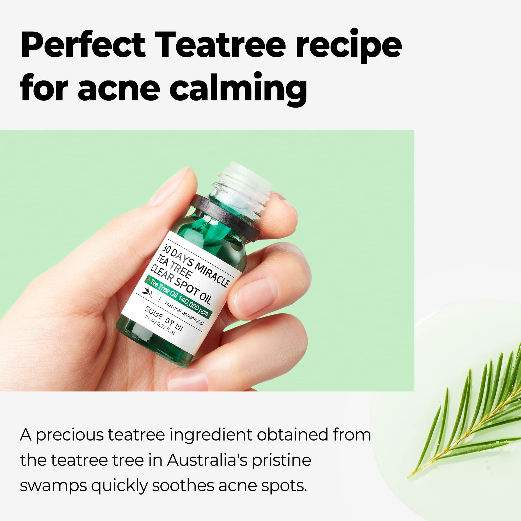 Some By Mi 30 Days Miracle Tea Tree Clear Spot Oil - 0.33Oz, 10Ml - Made From Tea Tree Leaf Water For Sensitive Skin - Calming,