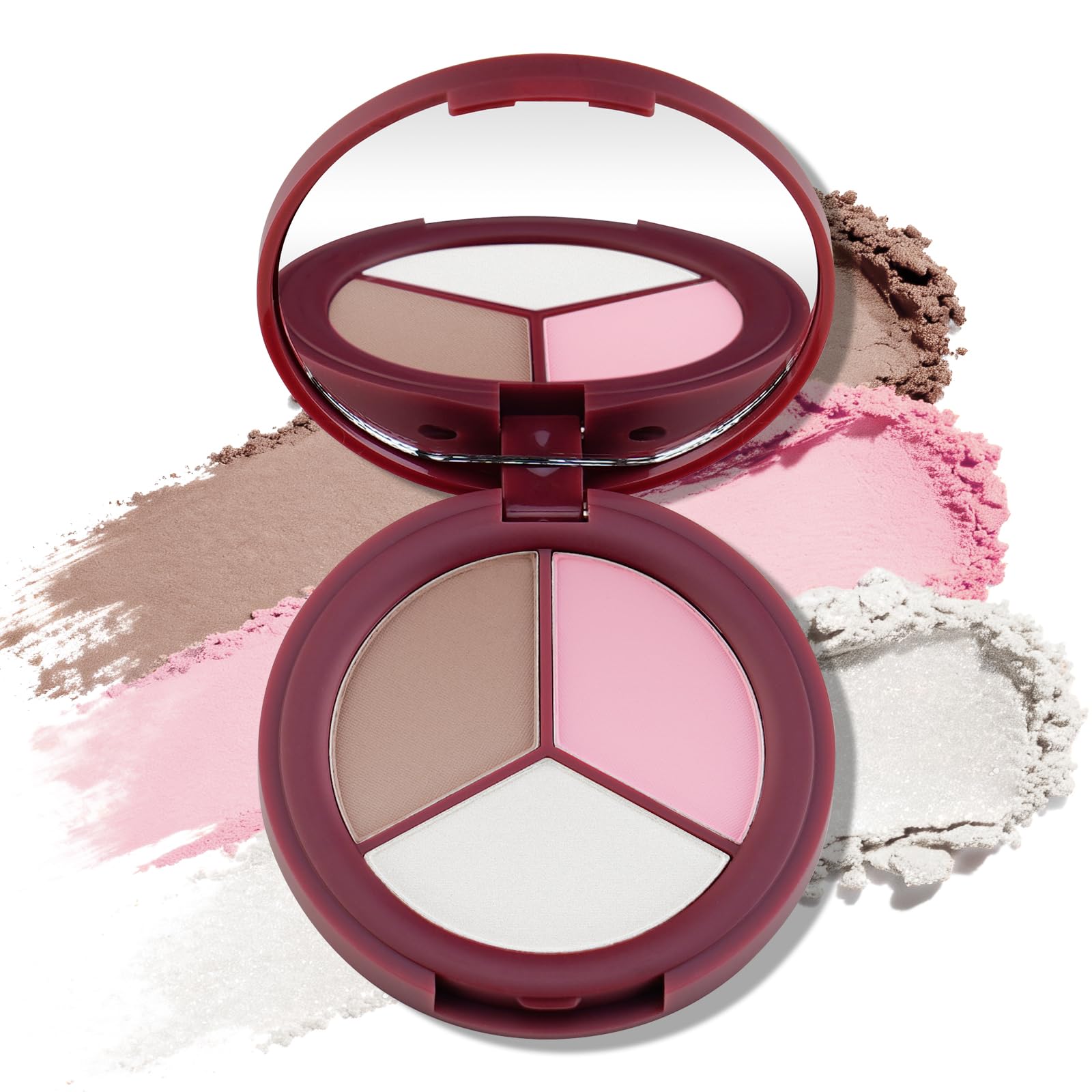 Color Nymph 3Shade Contour Palette with Highlighter Bronzer Blush for Fair Skin  Highlighting & Contouring Makeup Palette to S