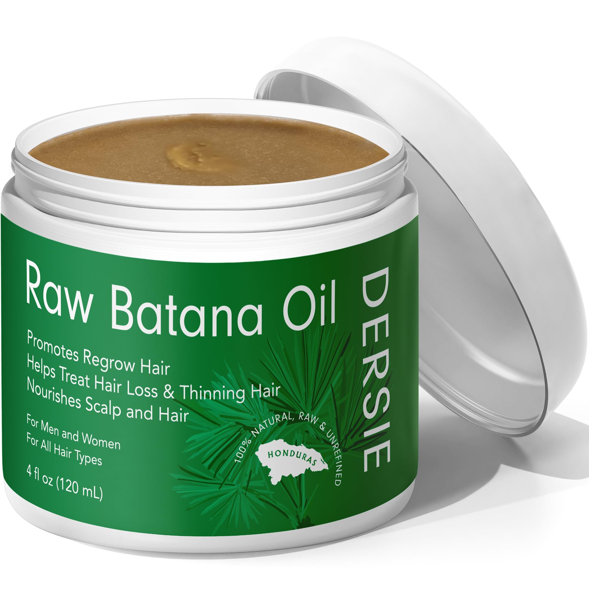 Raw Batana Oil for Hair Growth: Unrefined Solid Batana Oil Sourced from Honduras - 100% Pure & Organic Approved by Dr Sebi - Pro