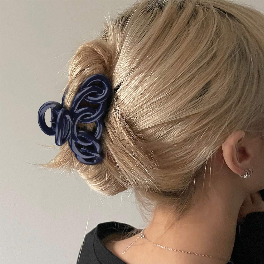 Canitor Hair Clips Set: 8Pcs Banana Claw Clips For Thin Hair, Non-Slip Vines Twining French Design Barrettes