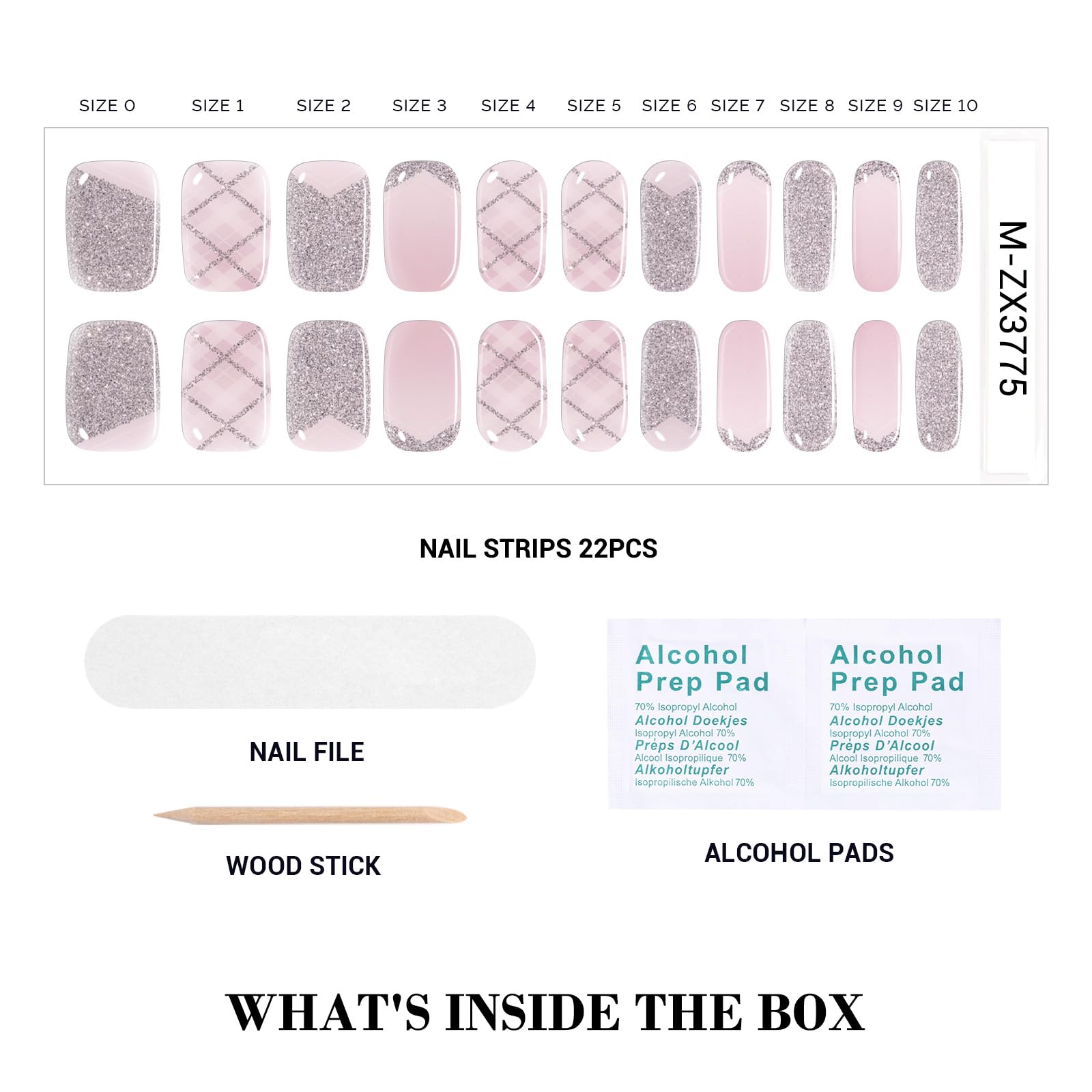 MelodySusie Qcoat Fully Cured Gel Nail Strips, Space French, UV Free Nail Polish Strips, Salon Quality, Long Lasting Gel Nail St