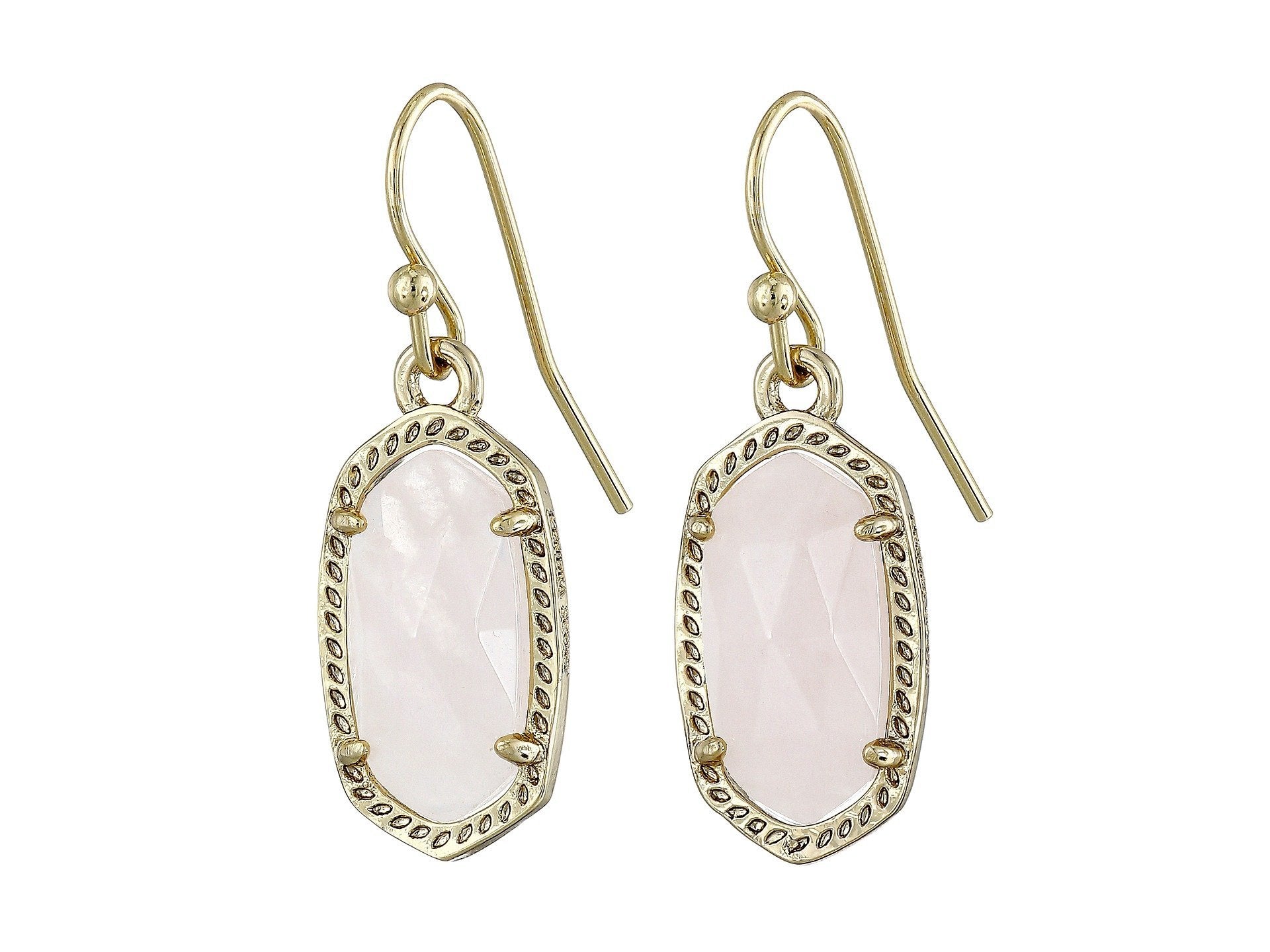 Kendra Scott Lee Earring Gold/Rose Quartz One Size
