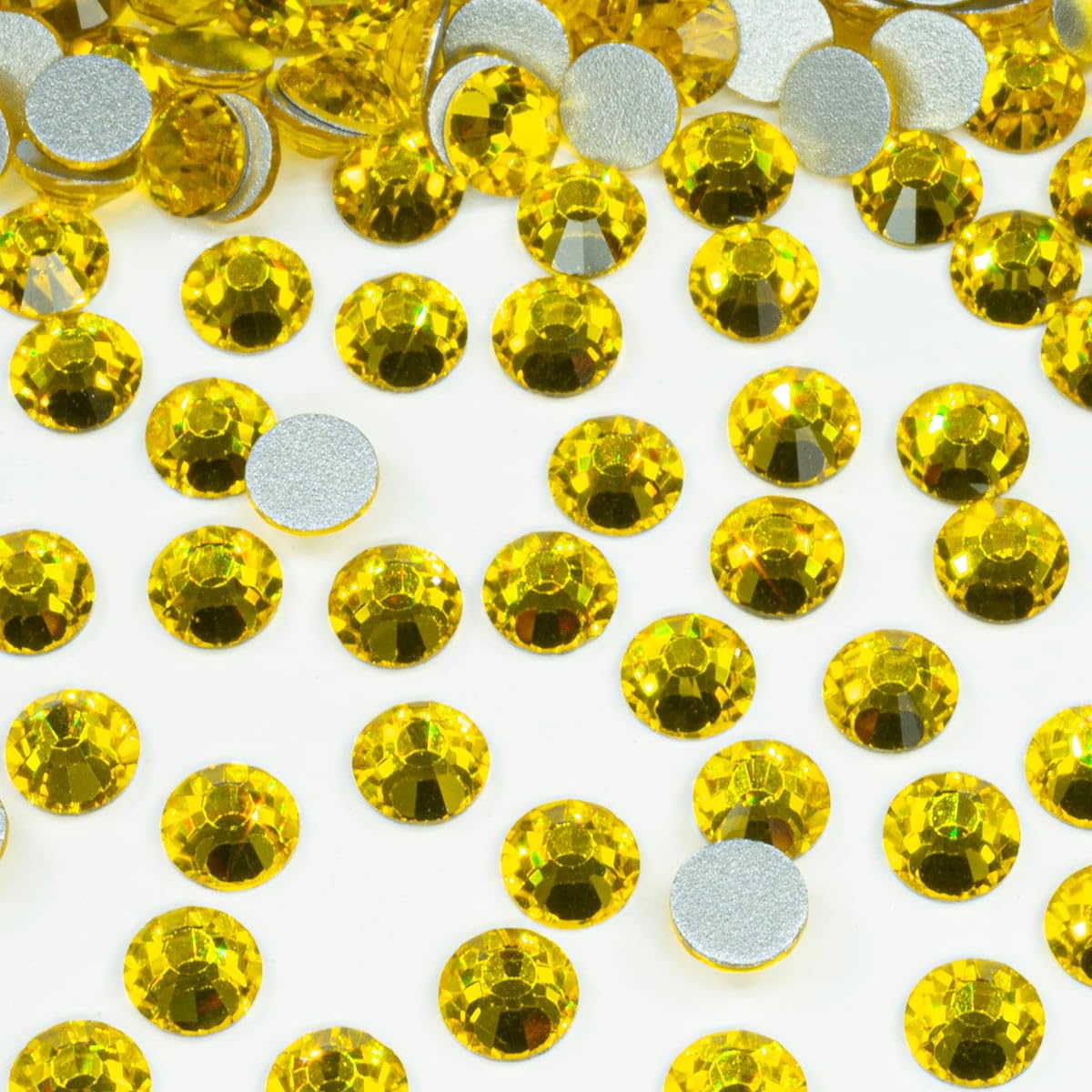 1440pcs SS20 4.8mm Citrine Yellow Flatback Rhinestones bulk K9 Glass Lemon Yellow Gems Round Beads Stones Diamonds Nail Charms J