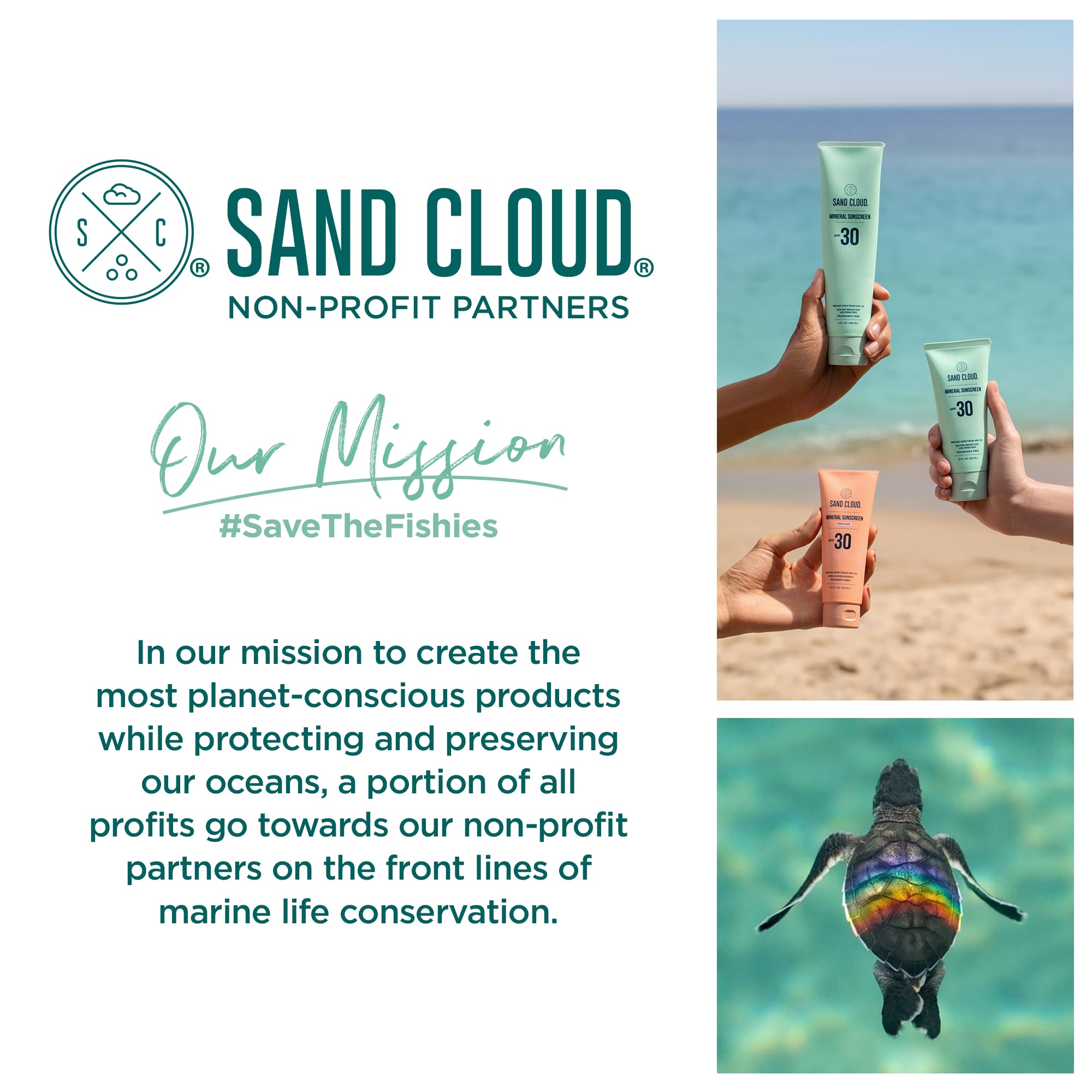 Sand Cloud Broad Spectrum Mineral Sunscreen for Face SPF 30, 1.7 Oz - Zinc Oxide Face Sunscreen for Sensitive Skin - Fragrance-F