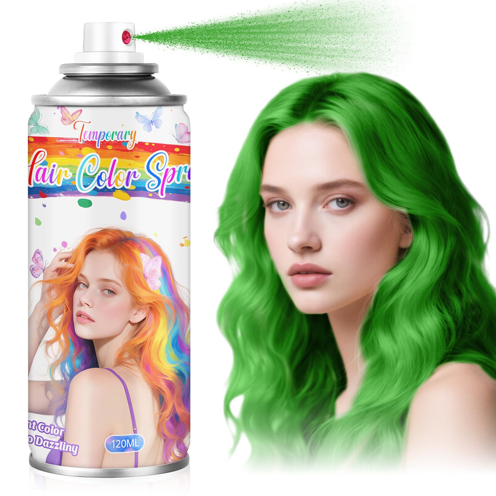 Green Hair Color Spray  Temporary Dye for Women, Kids & Teens (4.06oz)