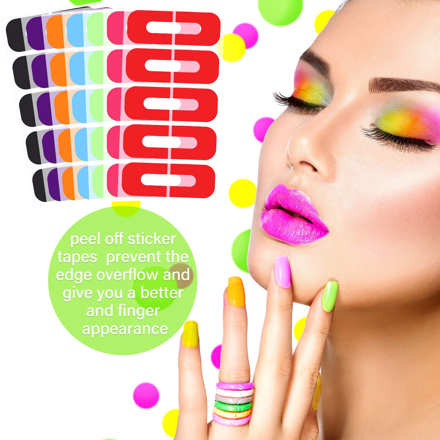 200 Pieces Nail Polish Protector Spill-Proof Peel Off Nail Stickers Disposable U-Shape Tape For Nail Painting, Gradients, Stampi