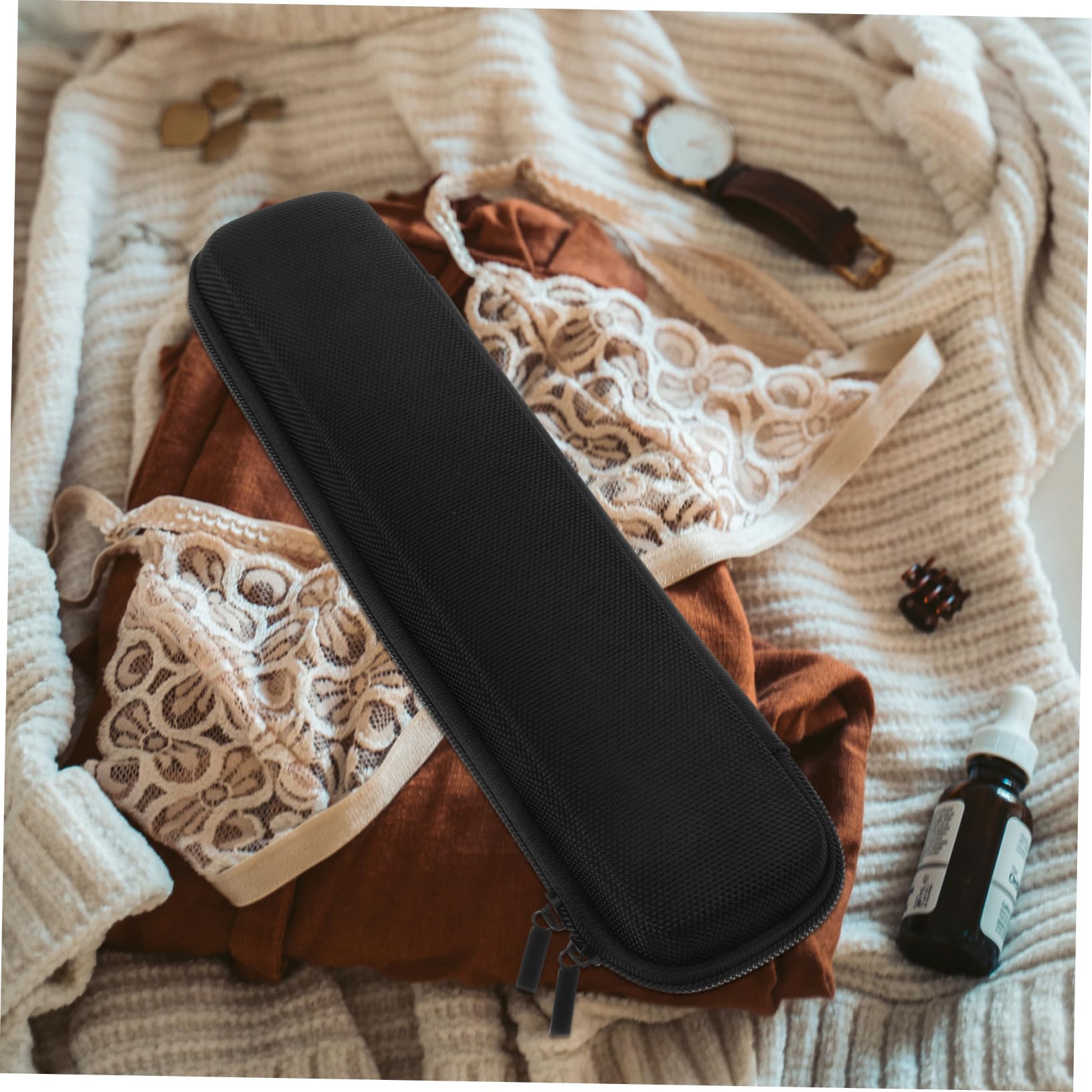 Gogogmee Hair Curler Travel Case Heat Resistant Hair Curler Bag Curling Storage Pouch Organizer Holder for Curling and Hair Styl