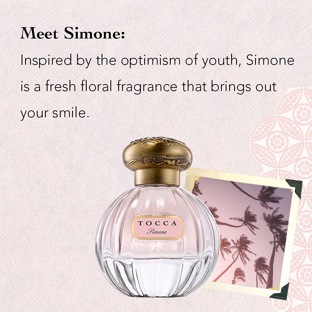Tocca Eau De Parfum, Simone: Fresh Floral, Ylang Ylang, Watermelon, Frangipani, Hand-Finished Bottle, 1.7 Oz. | 50 Ml