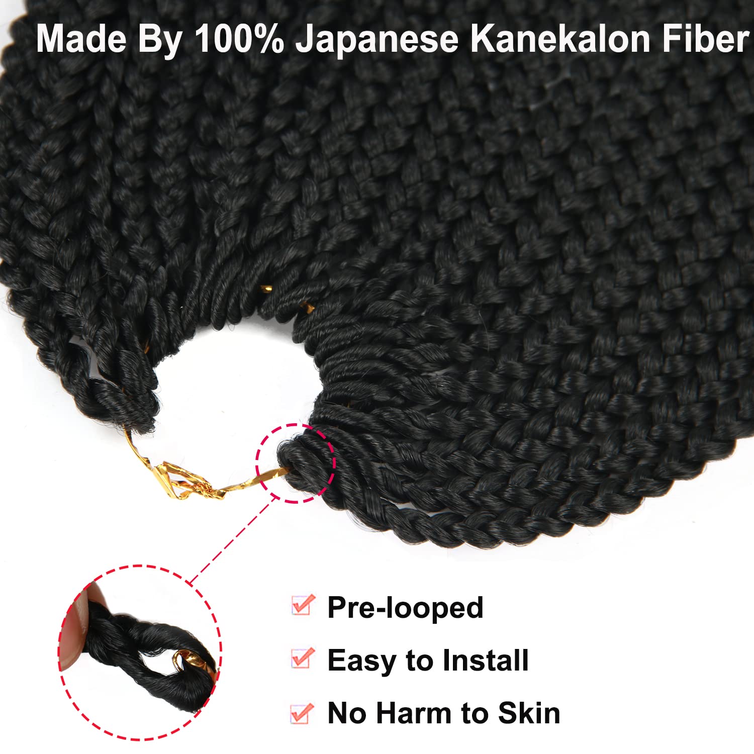 Crochet Box Braids Crochet Hair 14Inch Crochet Box Braids Hair Black Box Braids Hair With Curly Ends Crochet Braids Hair For Bla