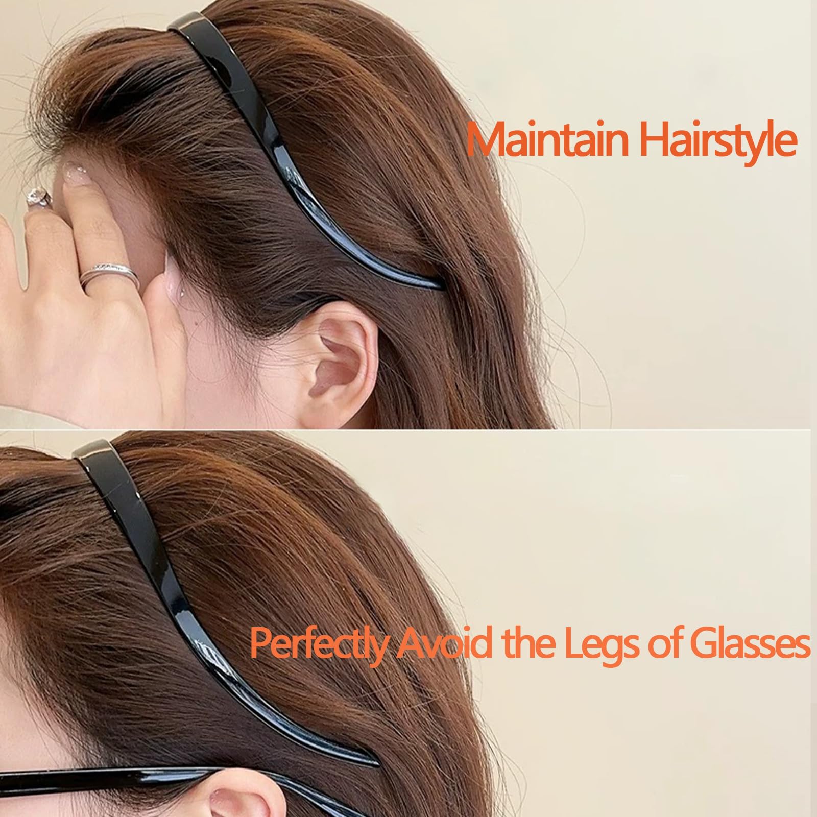 Kovolitu 3 Pack Headbands Designed For Eyewear,Flex No Pressure Headbands For Women Leopard Pattern Comfortable Plastic Headband