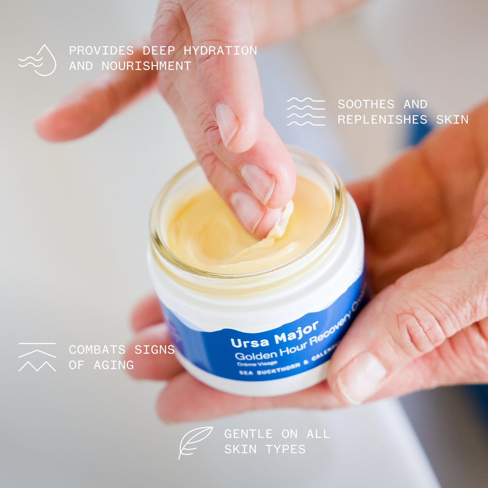 Ursa Major Golden Hour Recovery Cream | Natural Face Moisturizer With Calendula And Sea Buckthorn | Vegan, Cruelty-Free, Non-Tox