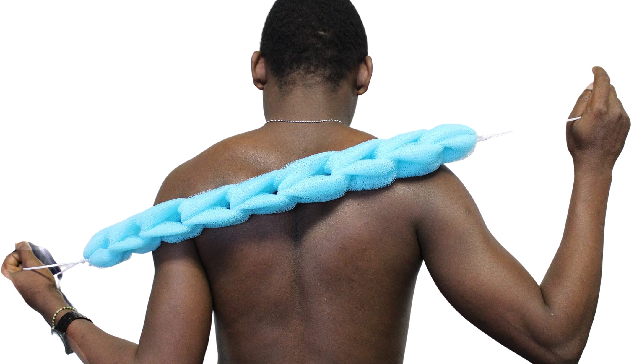 3 Pack Long Stretch Back Sponge With Rope Handles Back Scrubber Bath Shower Mesh Sponge Exfoliating Body Scrub Stretch Braided L