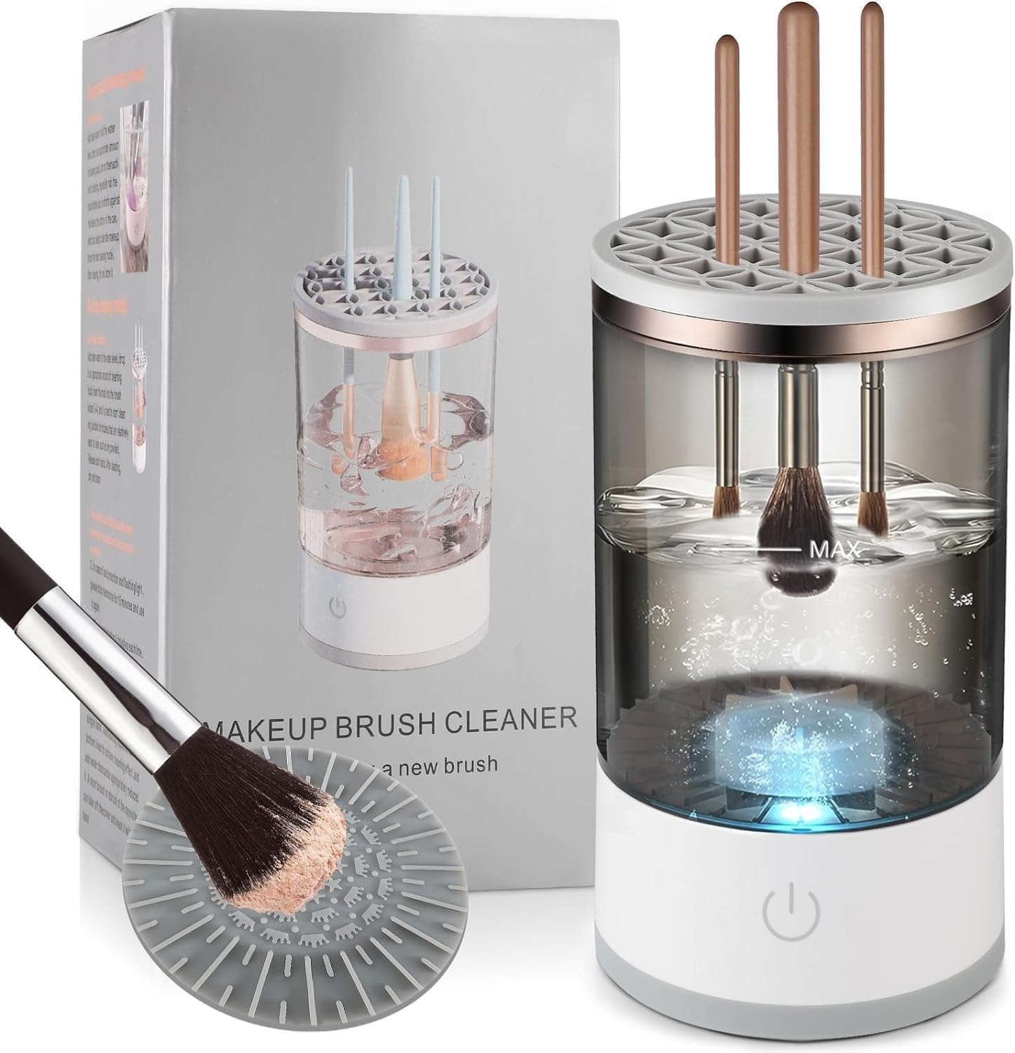 Dwiza Enterprise Portable Usb Electric Makeup Brush Cleaner Machine For All Size Brushes, Automatic Liquid Foundation, Contour, 
