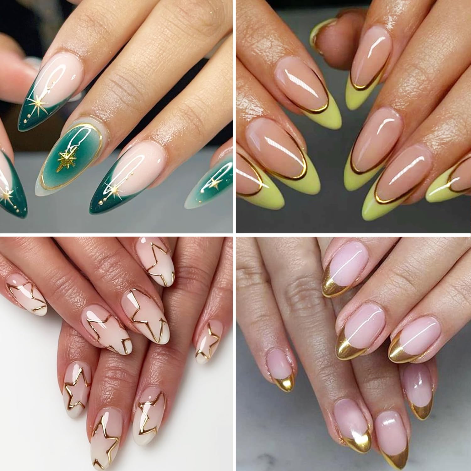 Fcozpjk Metallic Gel Nail Polish 2PCS Chrome Gel Liner Nail Art Gold Silver Gel Polish 8ml Mirror Effect Painting Nail Gel with