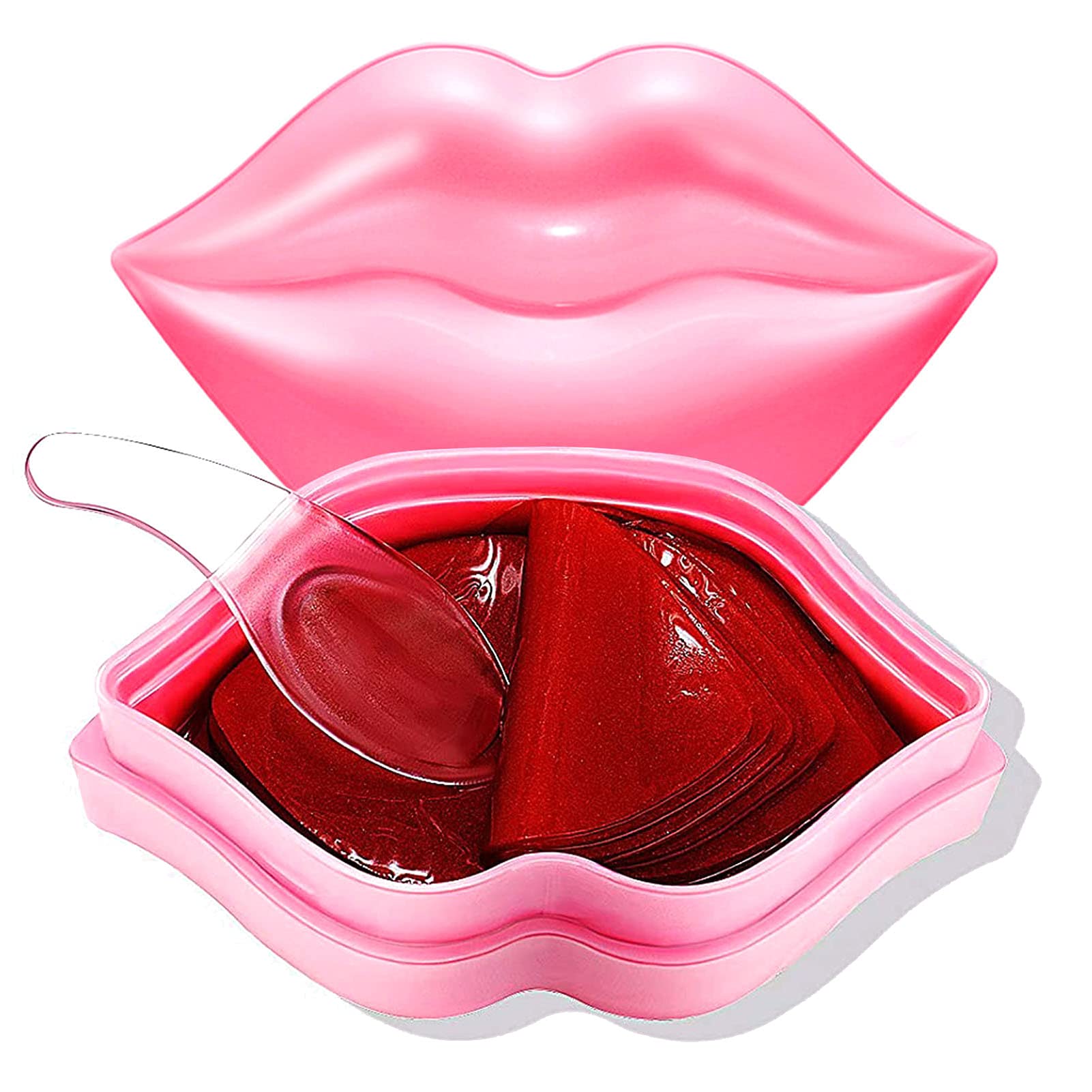Miniling 20Pcs Moisturizing Lip Mask - Plumping Gel Treatment for Dry Lips, Overnight Care, Pink