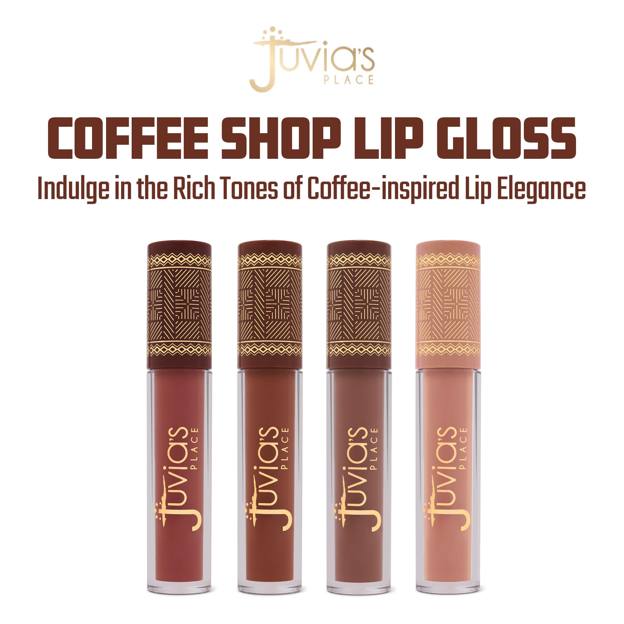 Juvia'S Place Coffee Shop Lip Gloss Brown Sugar - Moisturizing Beauty Tinted Clear Glows Hydrating Long Lasting Plumping Shine G