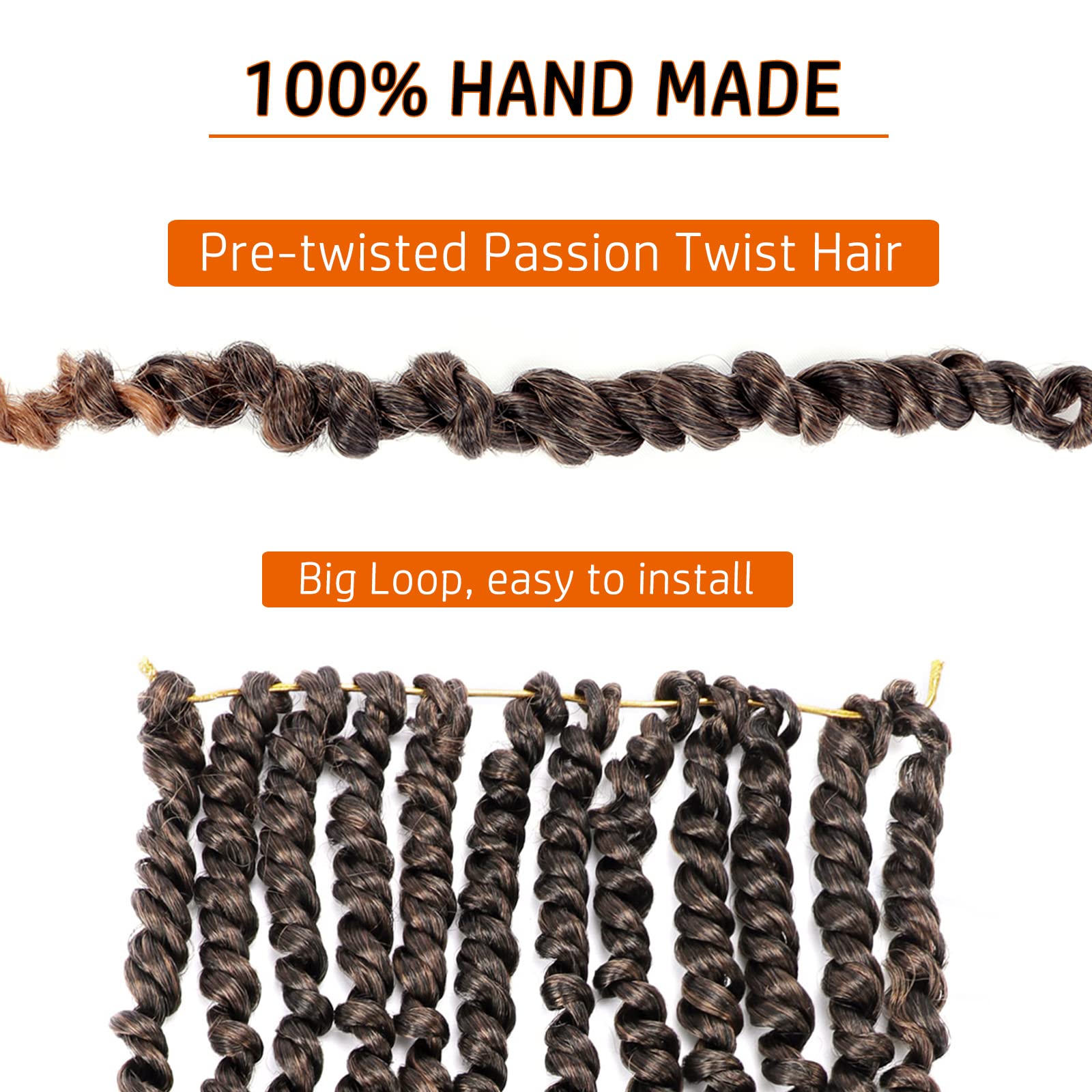 Passion Twist Hair 10 Inch Pre-Twisted Passion Twist Crochet Hair For Women Kids Pre-Looped Crochet Braids Bohemian Short Curly