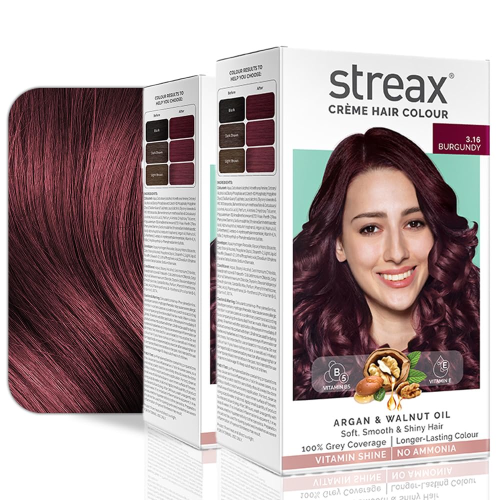 Streax Cream Hair Colour For Women & Men | Enriched With Walnut & Argan Oil | Instant Shine & Smoothness| Long Lasting Hair Colo