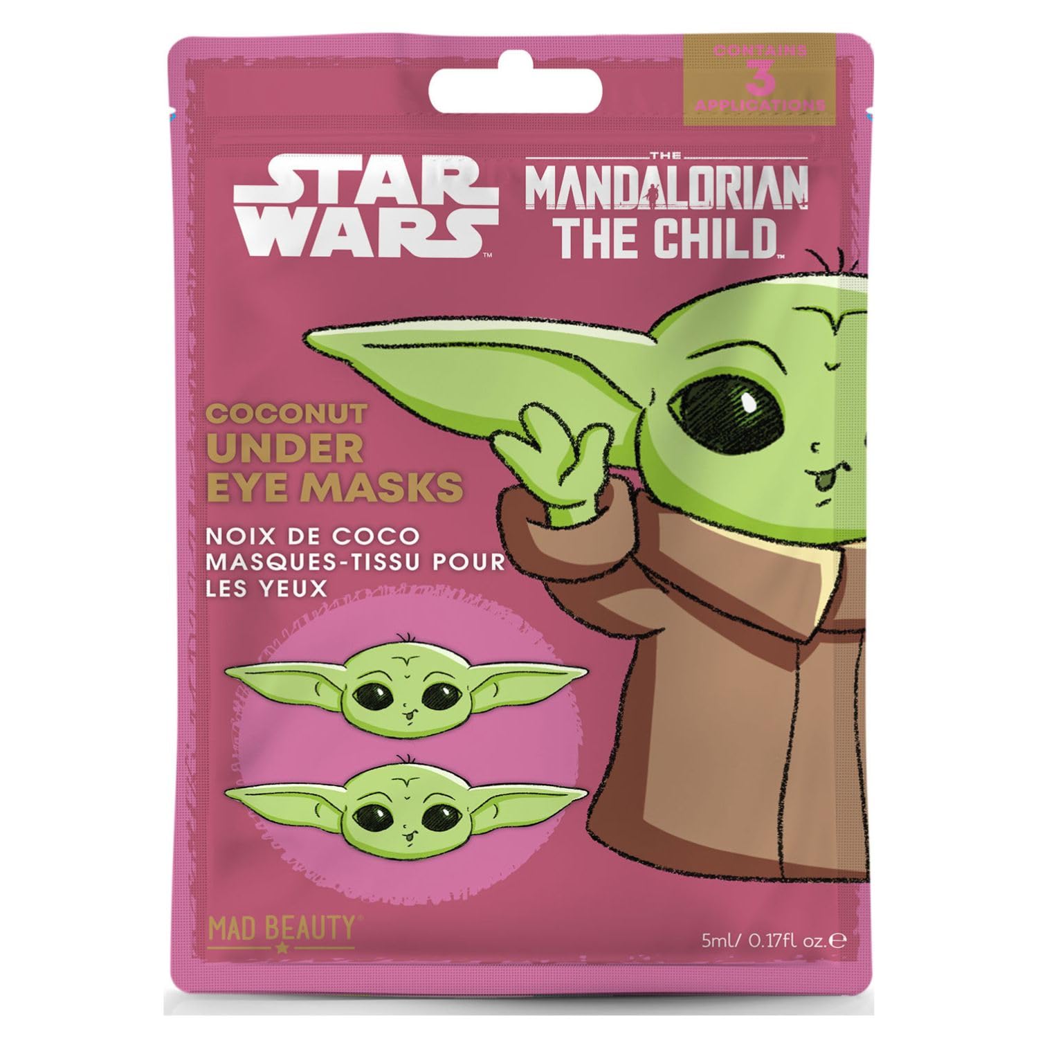 MAD Beauty Star Wars Grogu Under Eye Patches Mandalorian the Child, Baby Yoda Character Design | Aloe vera, Coconut | Dark Circl