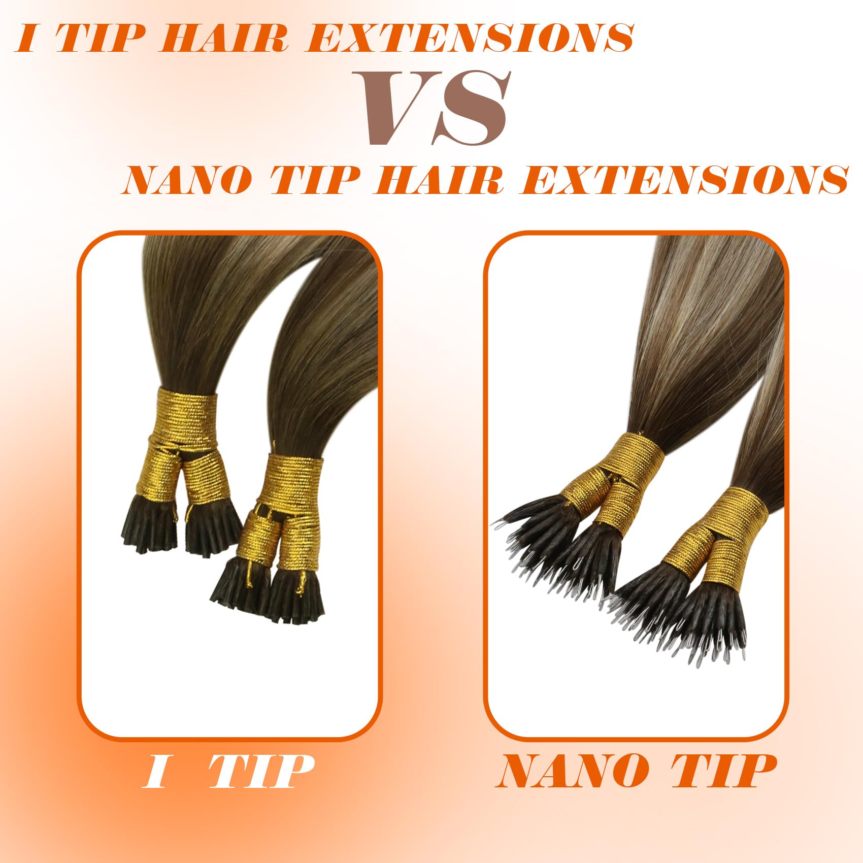 Sunny Balayage Itip Hair Extensions Brown Itip Human Hair Extensions Cool Brown Balayage Light Brown Highlight Blonde I Tip Hair