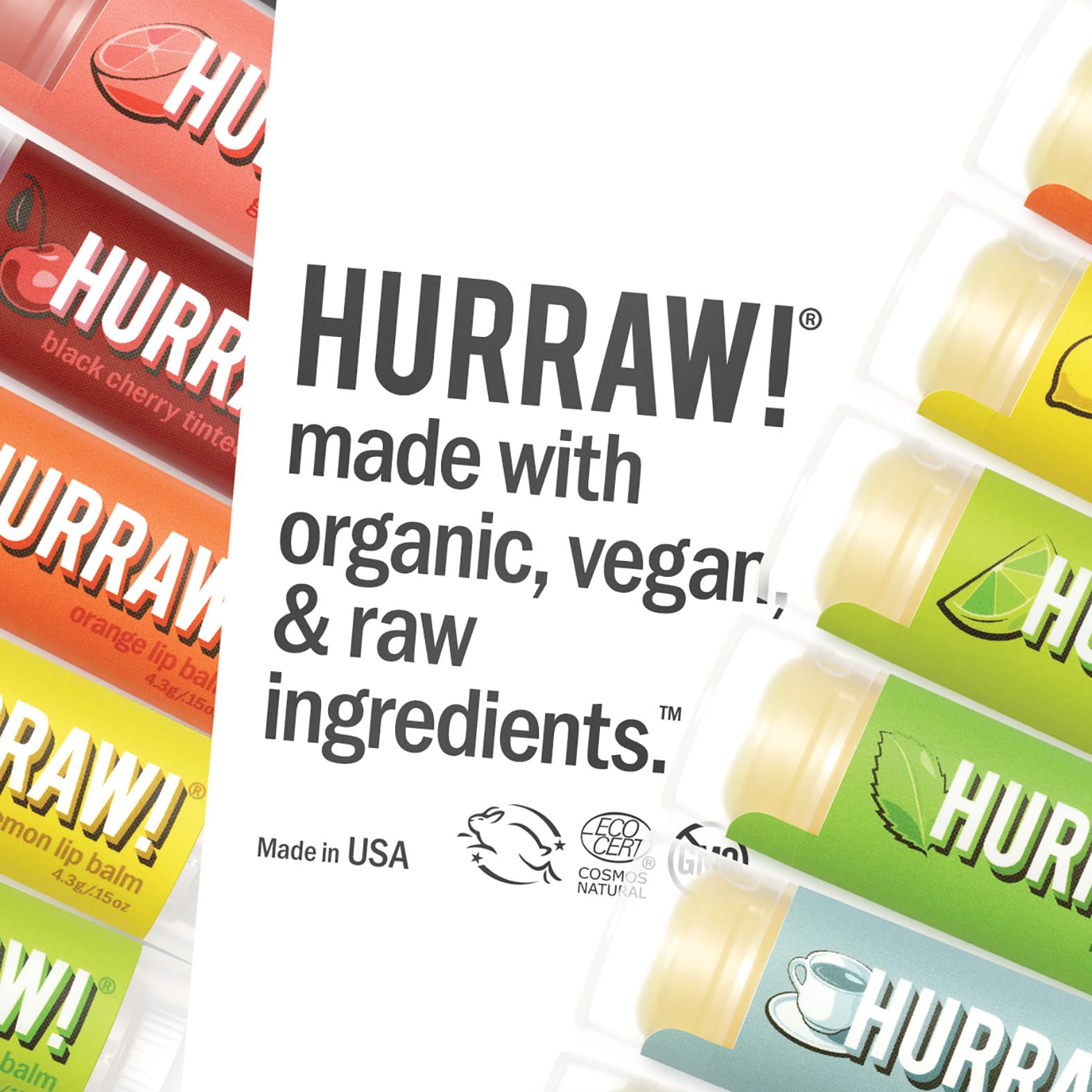 Hurraw! Apple Lip Balm: Organic, Certified Vegan, Cruelty and Gluten Free. Non-GMO, 100% Natural Ingredients. Bee, Shea, Soy and