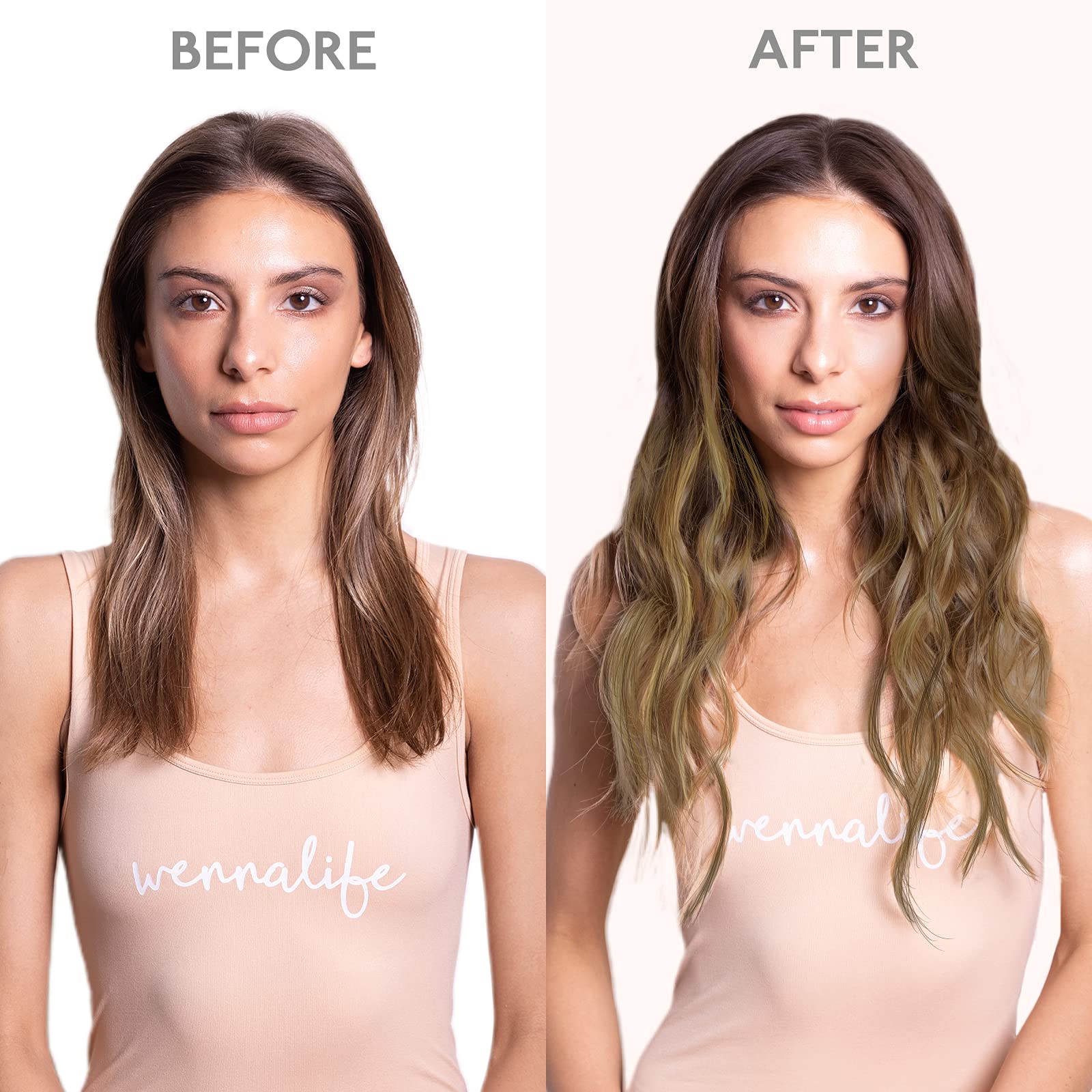 Wennalife Clip In Hair Extensions, 22 Inch 120G 7Pcs Balayage Chocolate Brown To Caramel Blonde Hair Extensions Clip In Human Ha