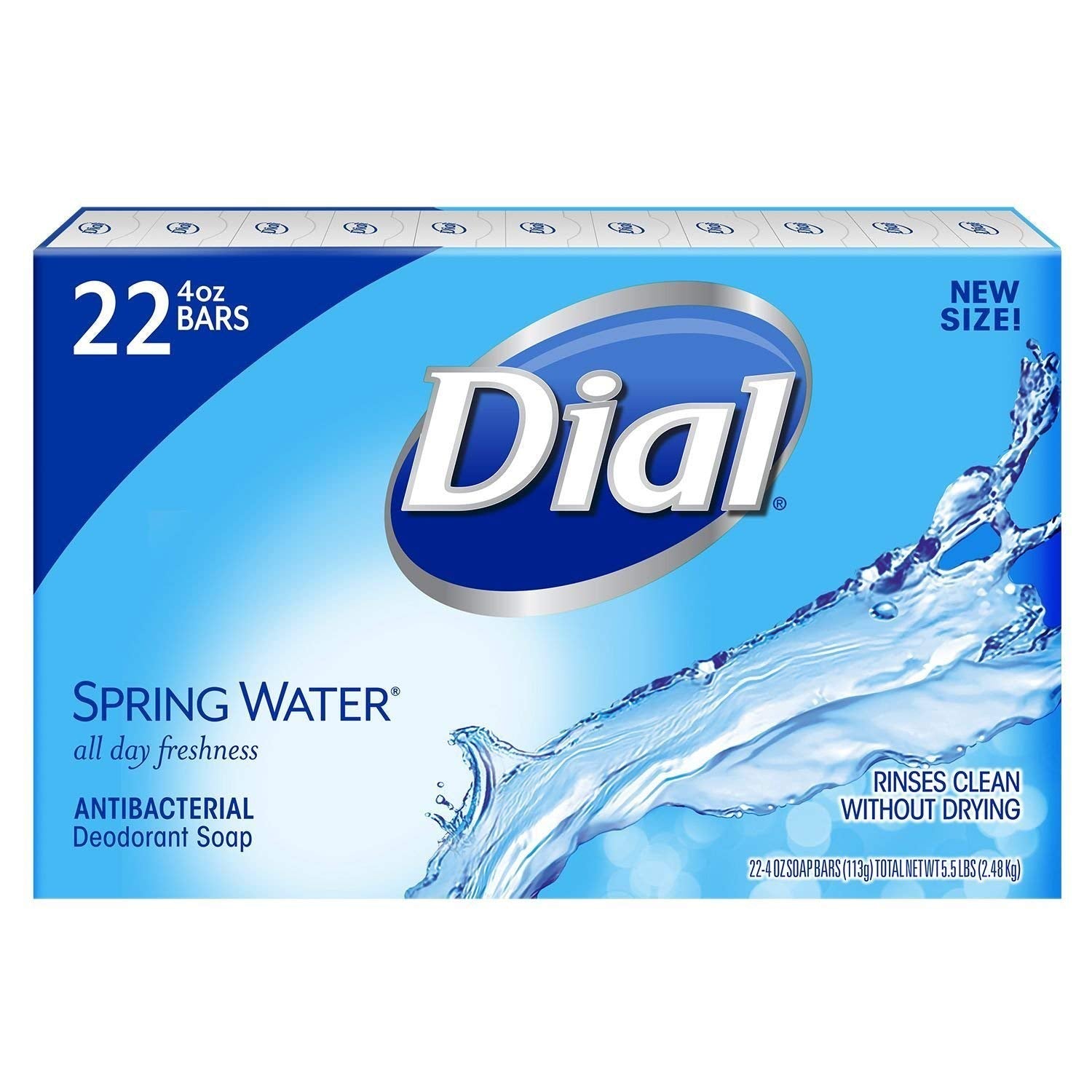 Dial Antibacterial Deodorant Soap, Spring Water (4.0 Oz, 22 Ct.)