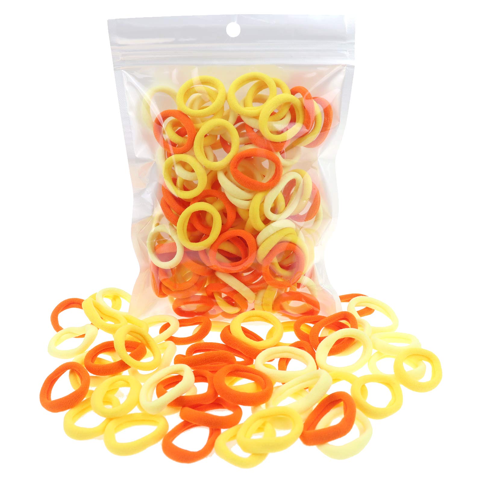 100 Pack Orange Color Baby Girls' Elastics Hair Ties Toddlers' Ponytail Holder Accessories