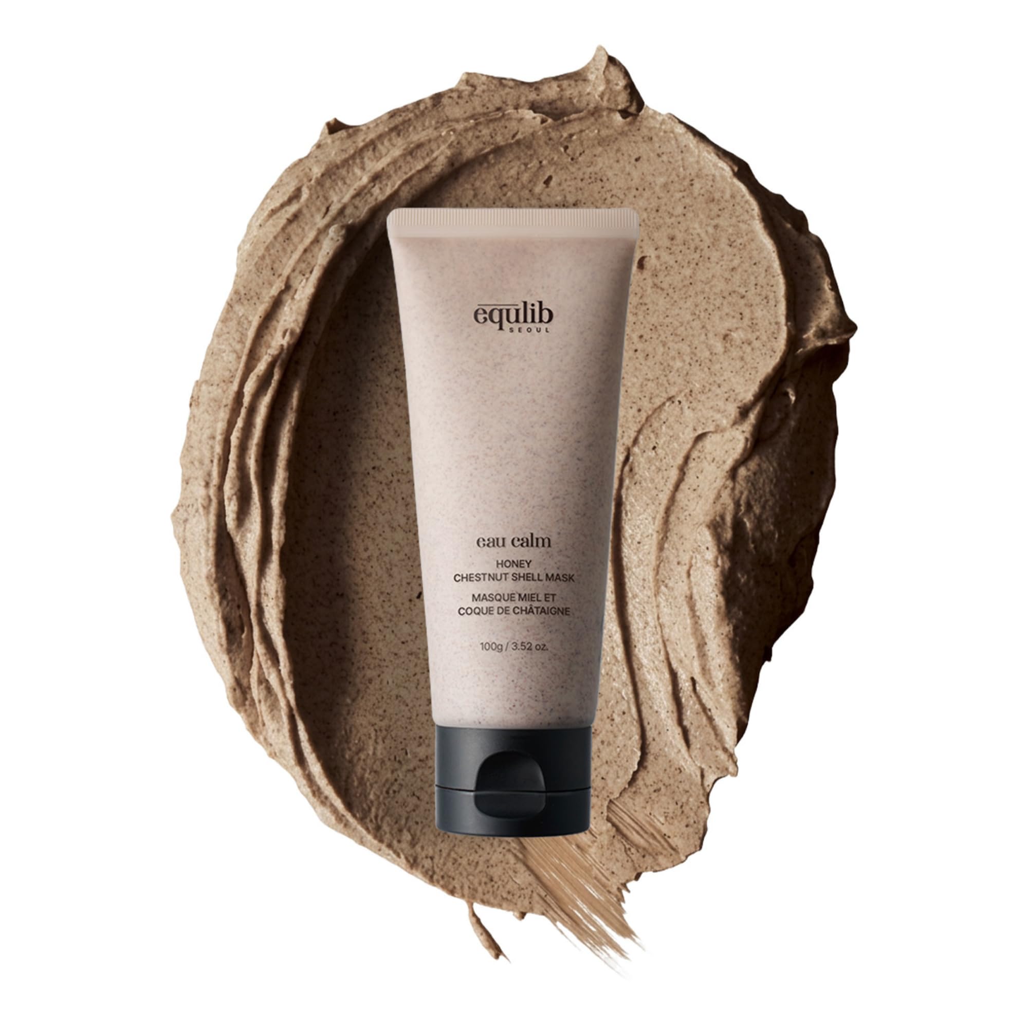Equlib Eau Calm Honey Chestnut Shell Mask, 100g (3.52 oz) | Korean Kaolin Clay Face Mask with Niacinamide, Zinc PCA, Honey & Che