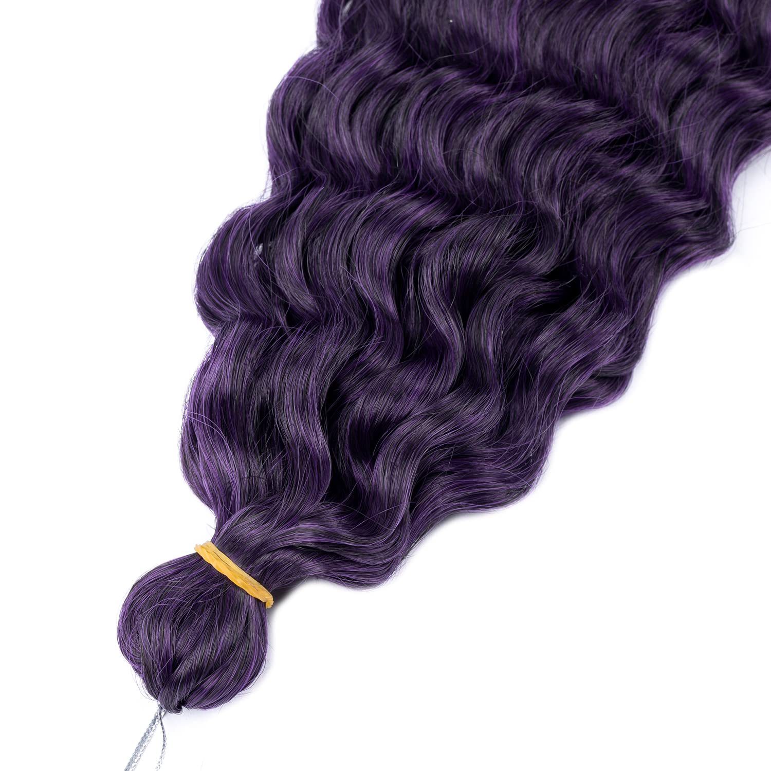 Purple Ocean Wave Braiding Crochet Hair Extensions, 30inch Ombre Deep Wave Crochet Hair, 6Packs Soft Synthetic Curly Crochet Hai