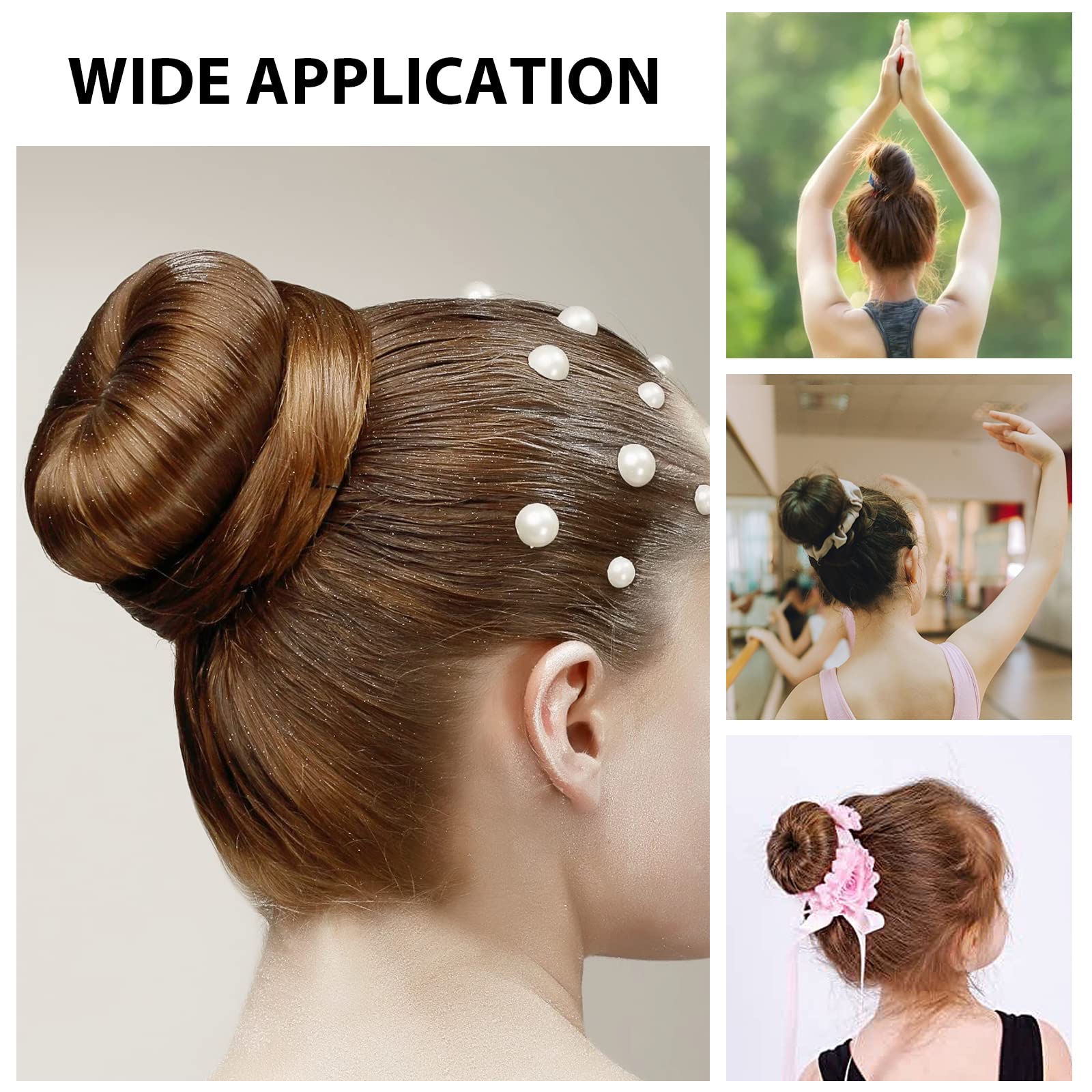 Donut Bun Maker, MORGLES Bun Maker for Hair Ring Style Bun Maker Set with 4PCS Donut Bun 10PCS Black Hair Pins