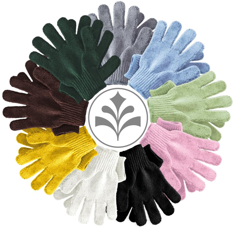 Exfoliating Gloves, Bamboo Exfoliator Mitt, Bathshower Scrub, Body Exfoliation Hand Mitten, Beauty Scrubsloofah, Ingrown Hairdea
