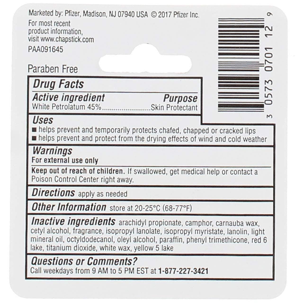Chapstick Classic Original Lip Balm, 0.15 Oz (Pack Of 4)
