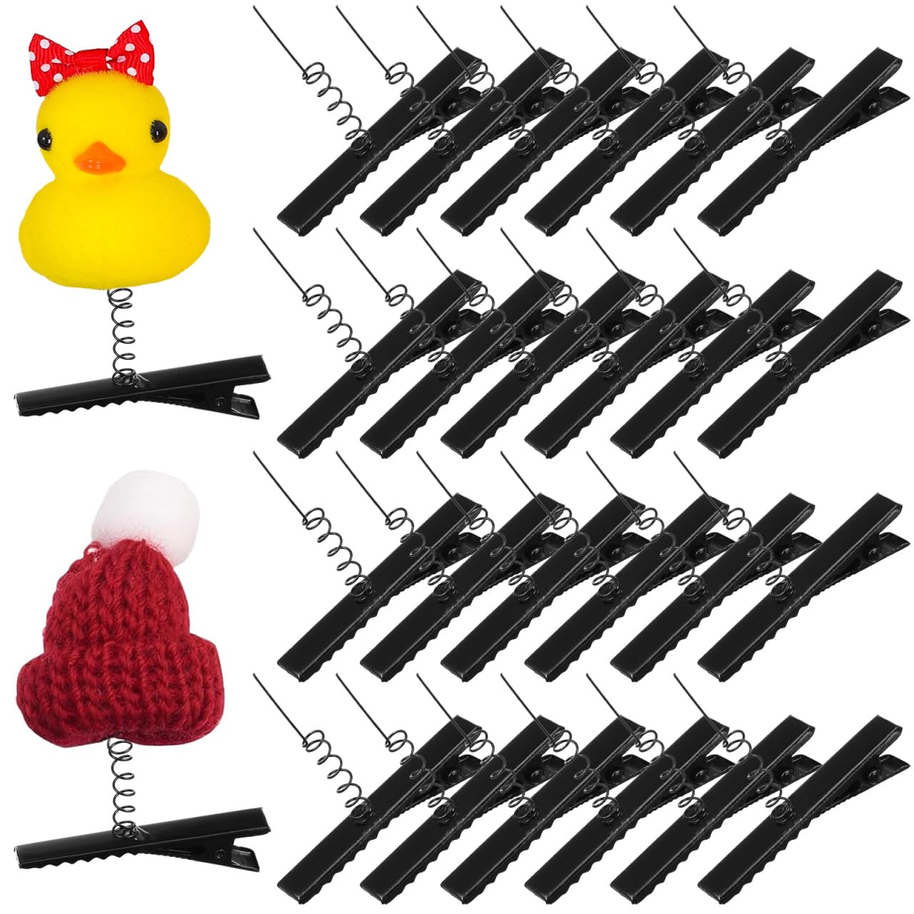 Angoily 100 Pcs Spring Duckbill Clips 1.57 Inch Square Metal Hair Clips for Diy Hair Styling and Craft Accessories for Women and