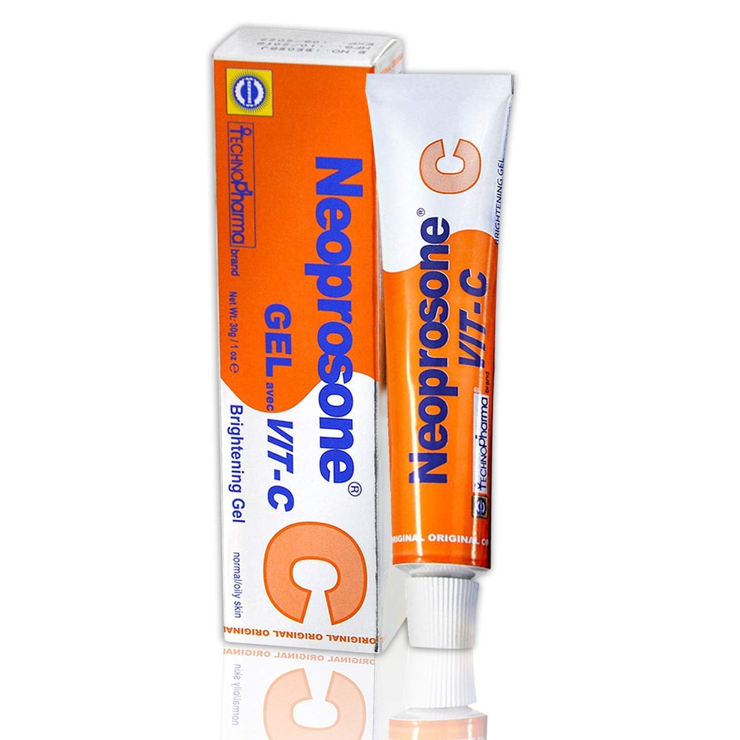 Neoprosone, Vitamin C Gel - 1 Fl Oz / 30 Ml - Brightening Gel Cream For Neck, Face, Body, Armpit, Hands - For Women And Men, Wit