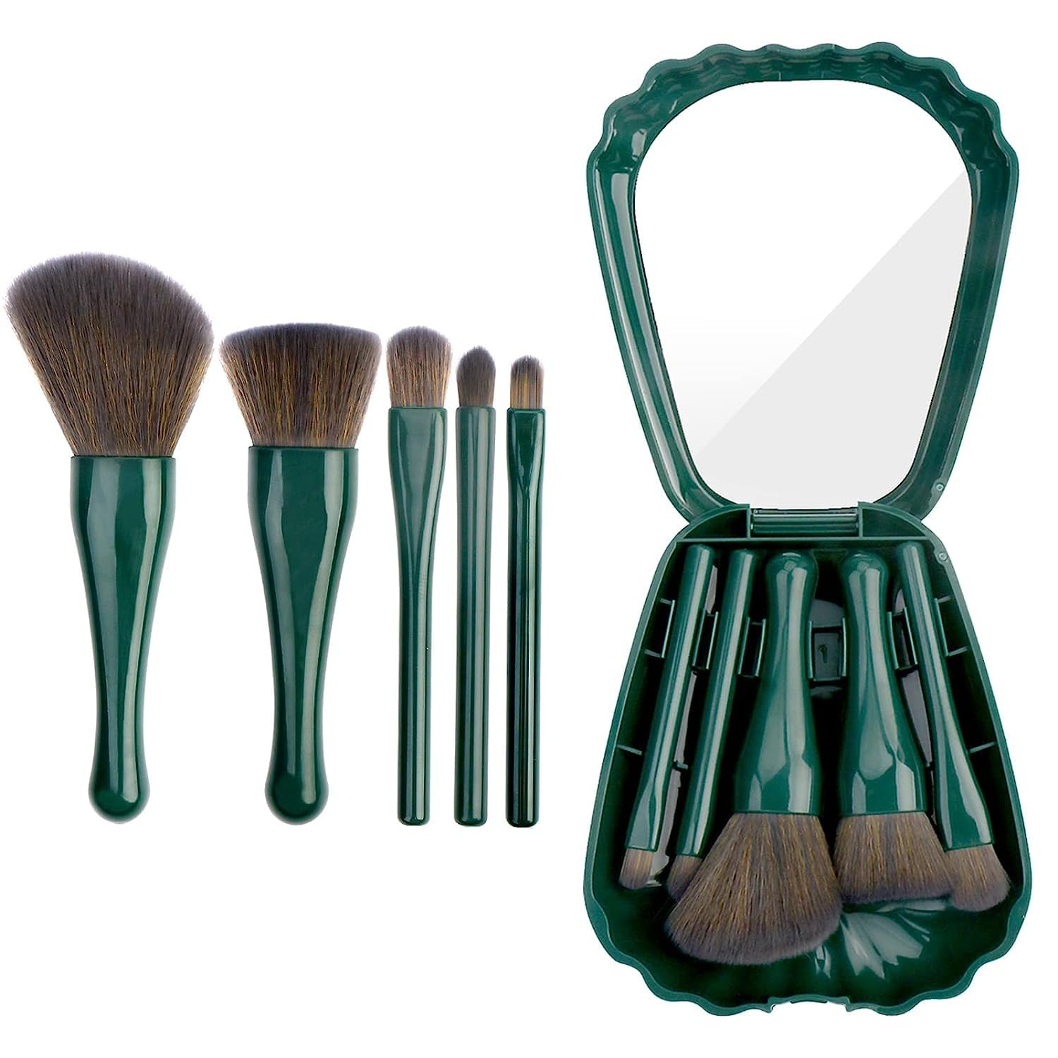Terxa Makeup Brush Set With Mirror | Portable Travel Makeup Brush Set With Case | Lip/Blending Powder/Foundation/Eyeshadow Cosme