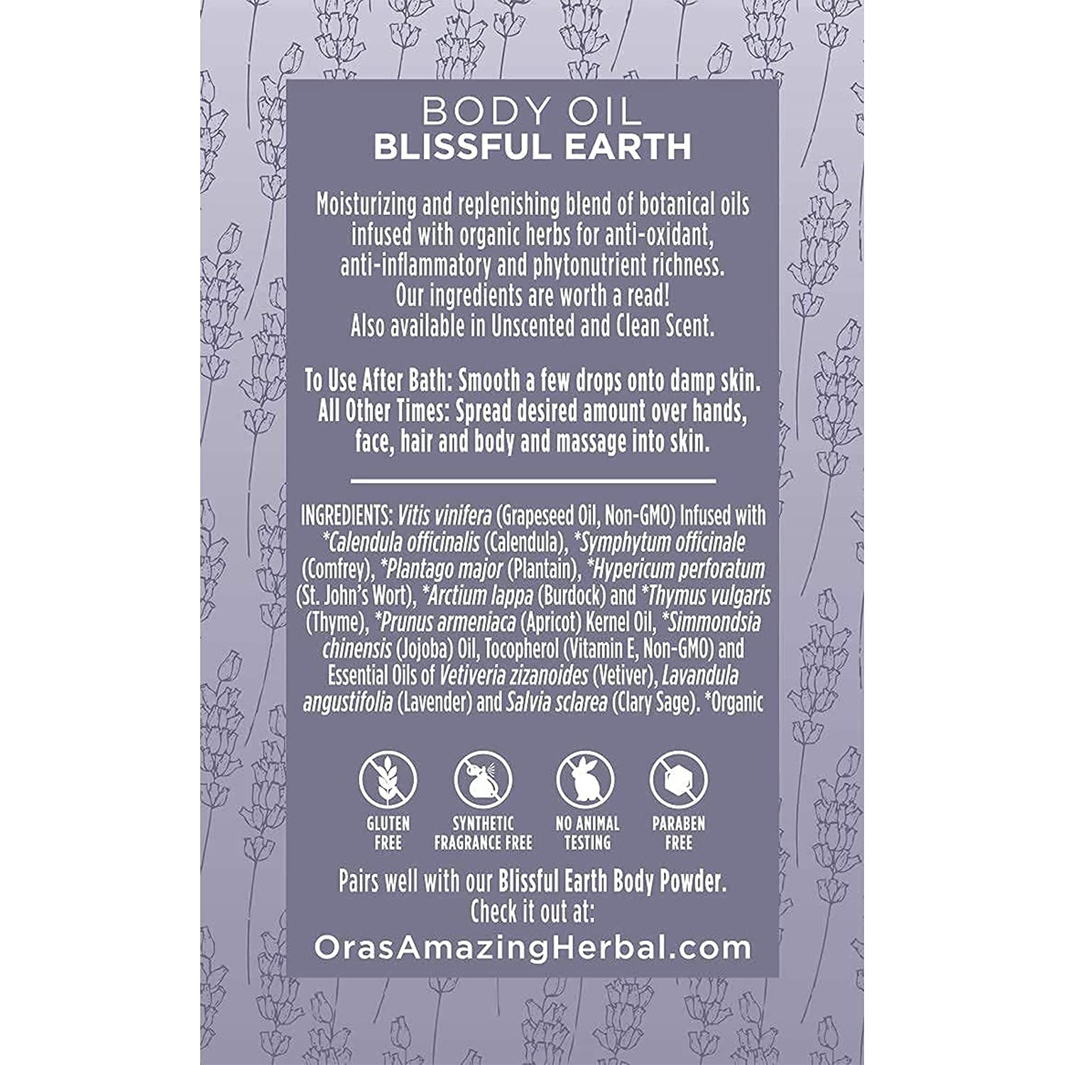 Ora'S Amazing Herbal Moisturizing Lavender Body Oil For Women And Men, Nourishing Oil For Dry Skin, Relaxation, Massage Oil, Bli