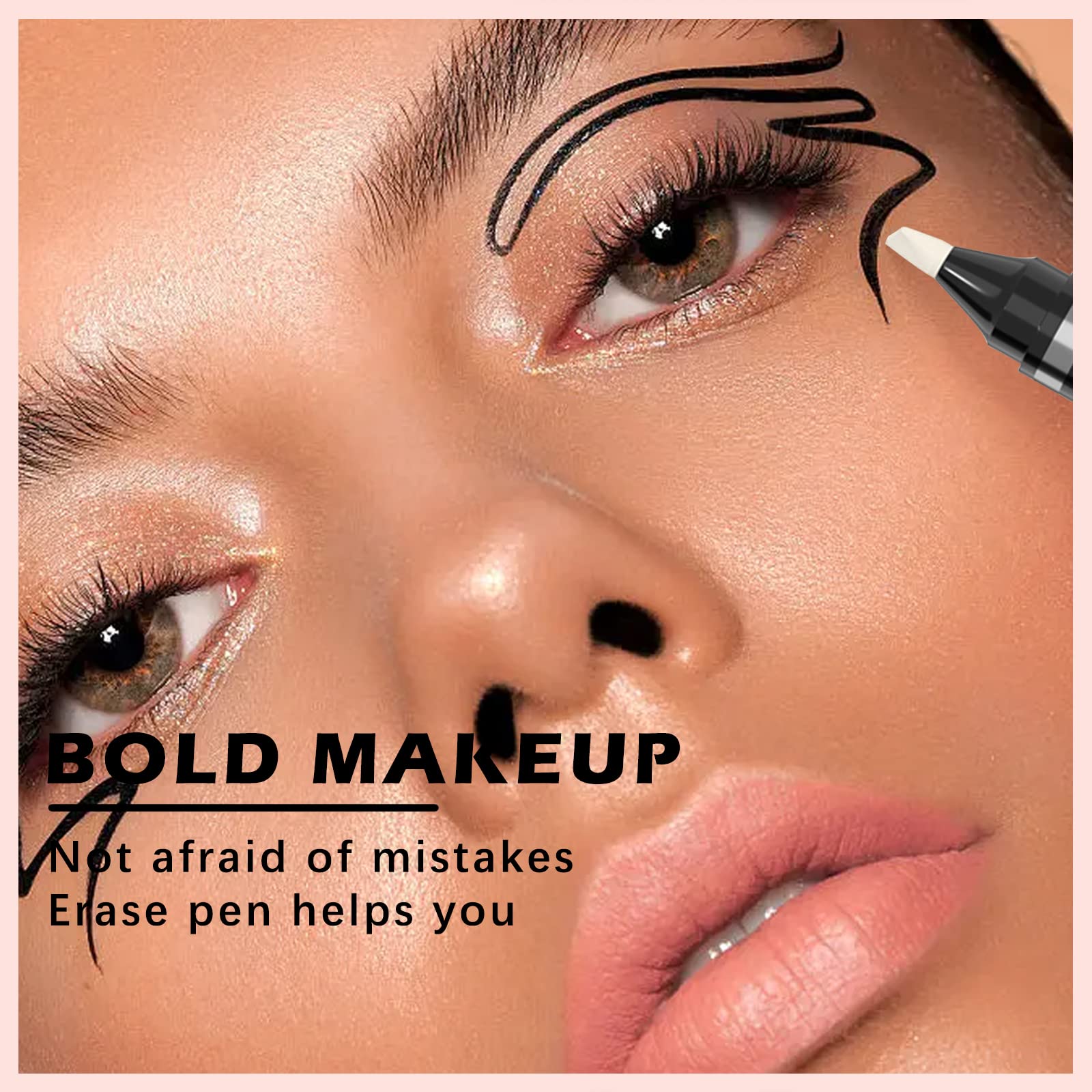 Hosaily 2Pcs Makeup Remover Pen Quick Fix Makeup Cleanser Eraser Pen Correct Makeup Mistakes Makeup Corrector Pen For Eyes Lips