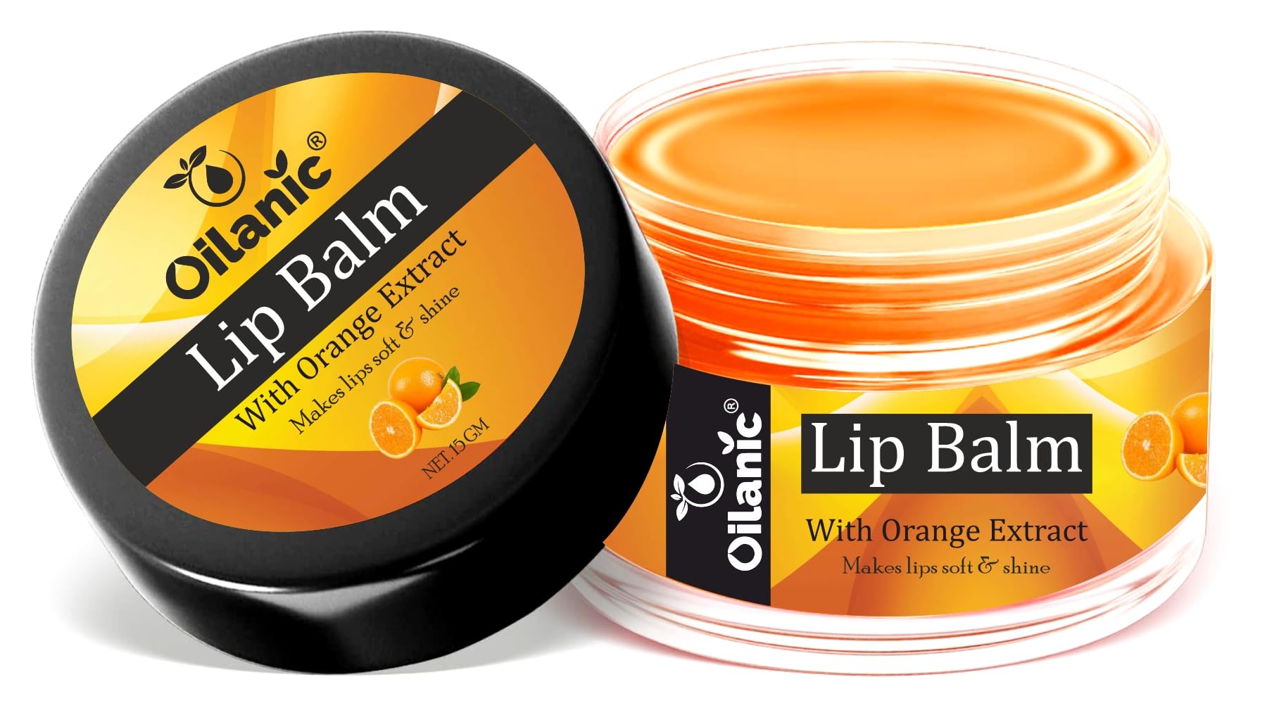 Oilanic Natural Unisex Lip Balm For Soft And Natural Lips With Orange Extracts | Bubbly & Light A Fruity Bit (15G) Pack Of 1