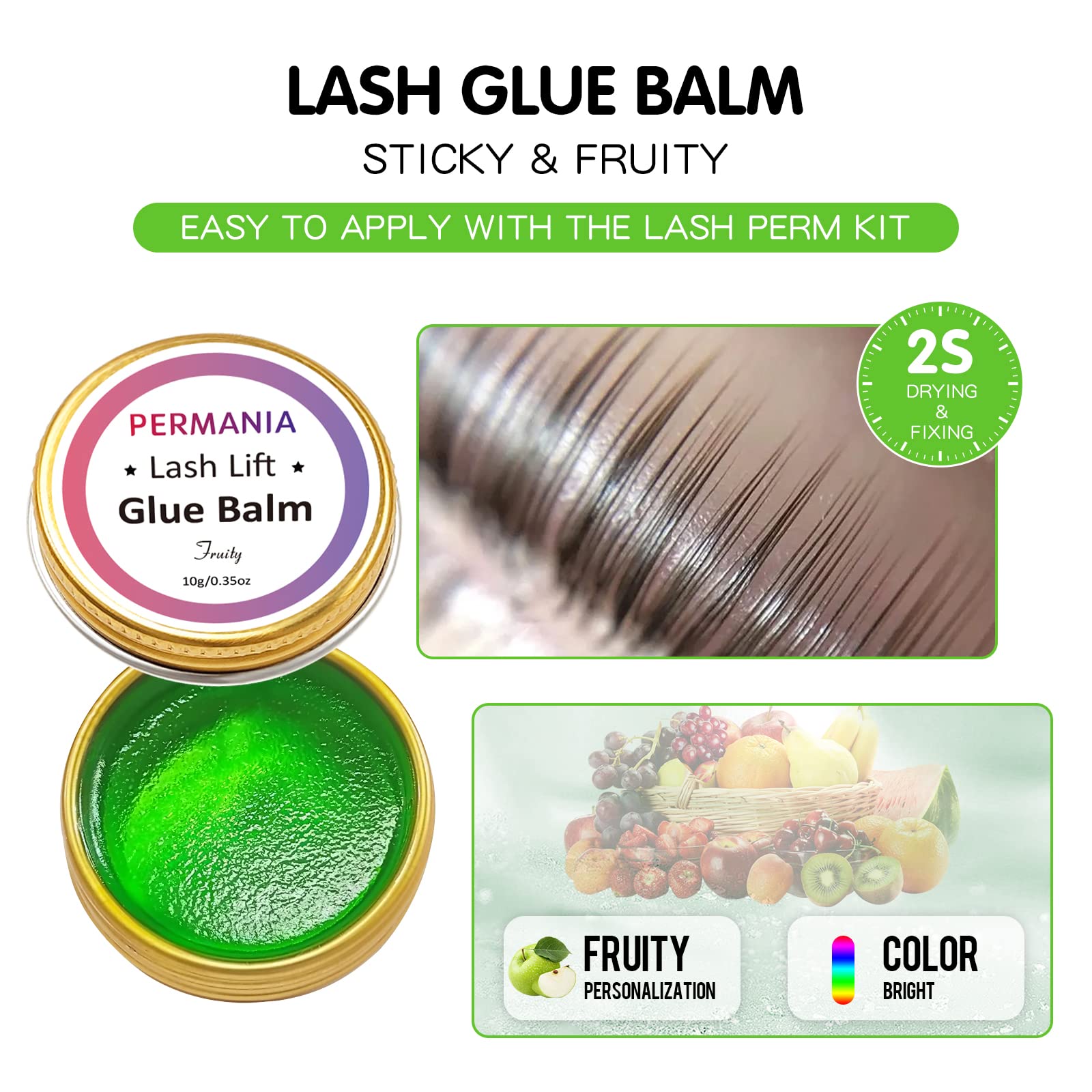 Permania Lash Glue Balm, Eyelash Lifting Adhesives Strong Hold And Perfectly Shaped Eyebrows For Brow Lamination Kit, Lash Lift