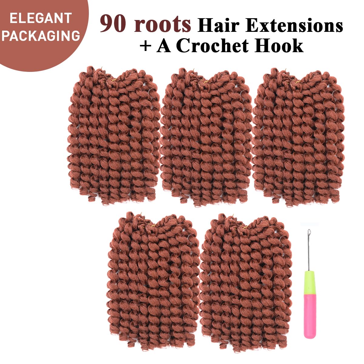 12Inch 5Packs Wand Curl Crochet Hair,Jamaican Bounce Crochet Hair Extensions Crochet Braids Curly Crochet Hair For Women Curly B