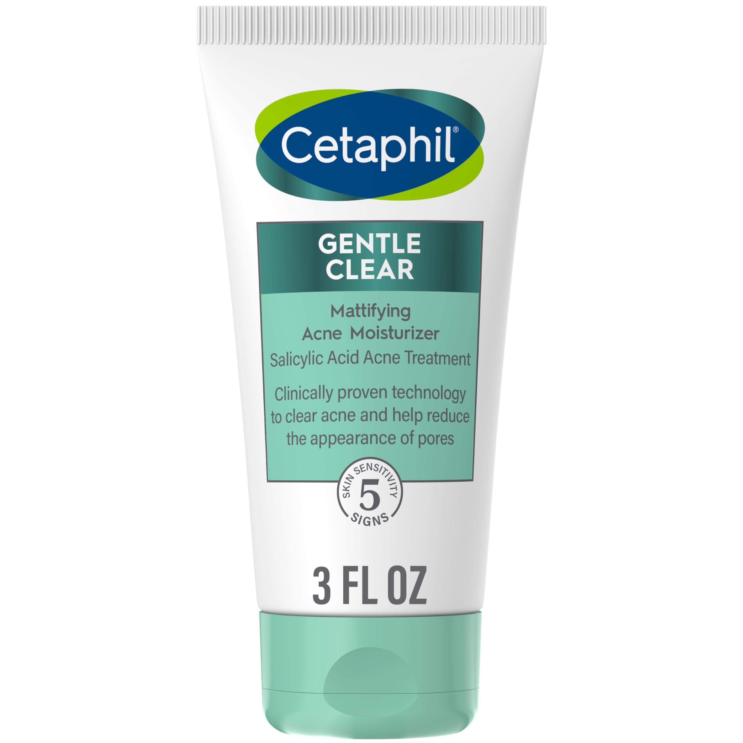 Cetaphil Face Moisturizer, Gentle Clear Mattifying Acne Moisturizer With 0.5% Salicylic Acid, Hydrates And Treats Sensitive Acne