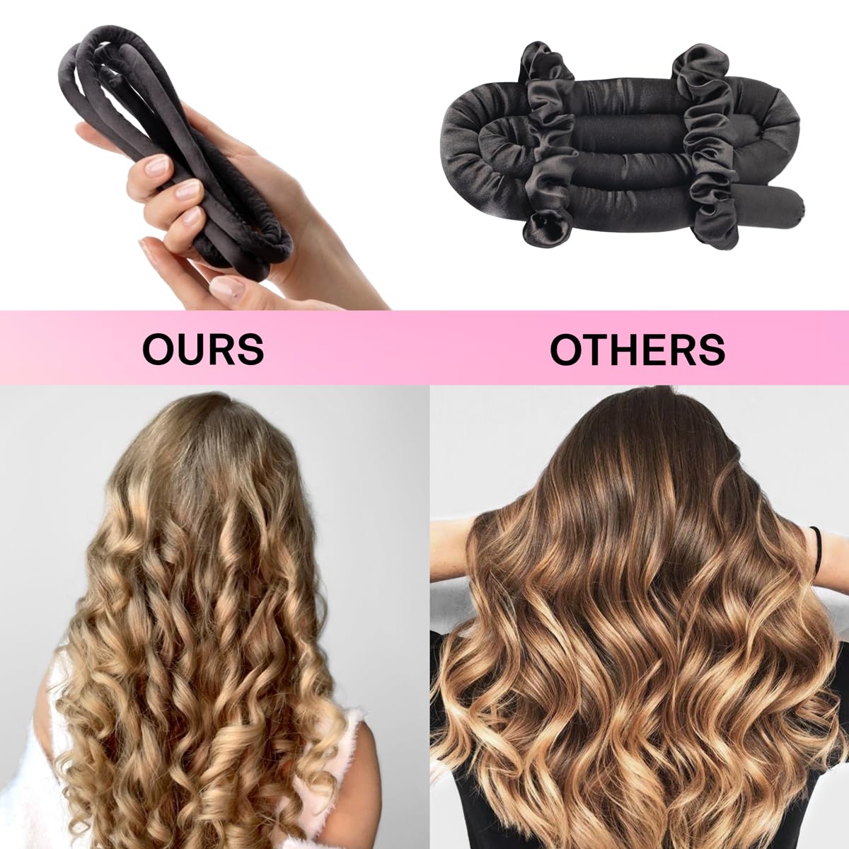 Lanzhire Heatless Small Curling Rod Headband, No Heat Thin Curling Headband For Long Hair And Short Hair, Satin Material, Overni