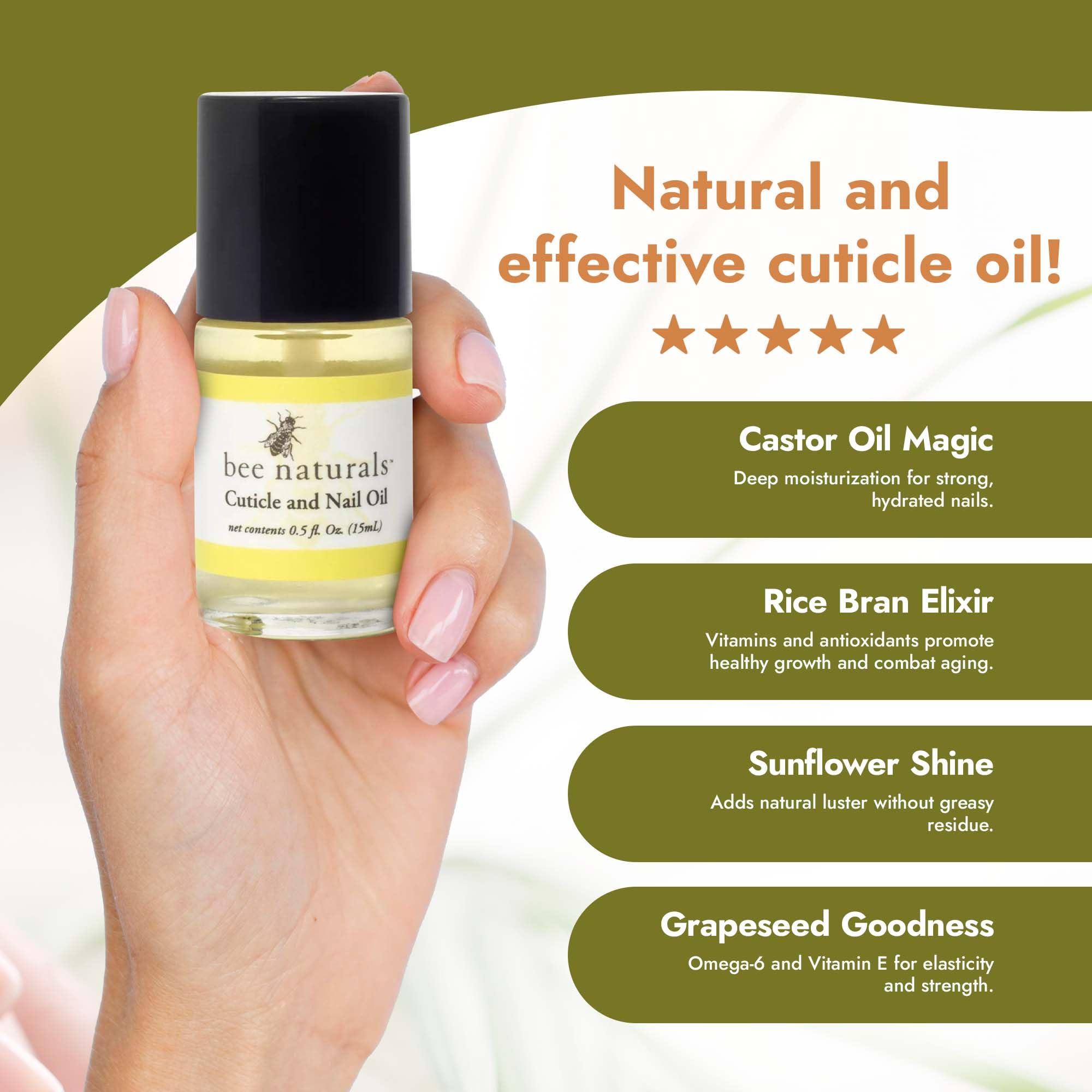 Bee Naturals Quick Fix Cuticle Oil Pen - Vitamin E Enriched Nail Revitalizer - Soothe & Repair With Lavender & Lemon Essence - I