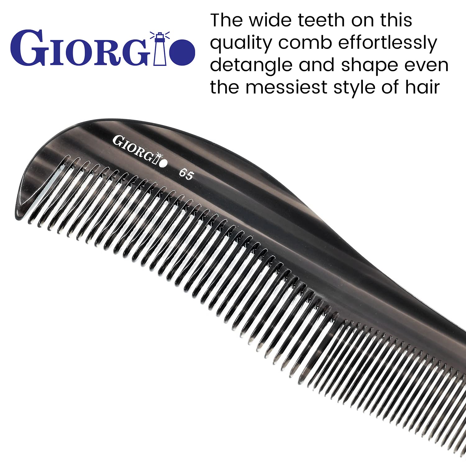 Giorgio G65 Contour Comb -Fine Tooth Comb And Wide Tooth Comb For Thick And Thin Hair Styling - Grooming Hair Combs For Men,Wome