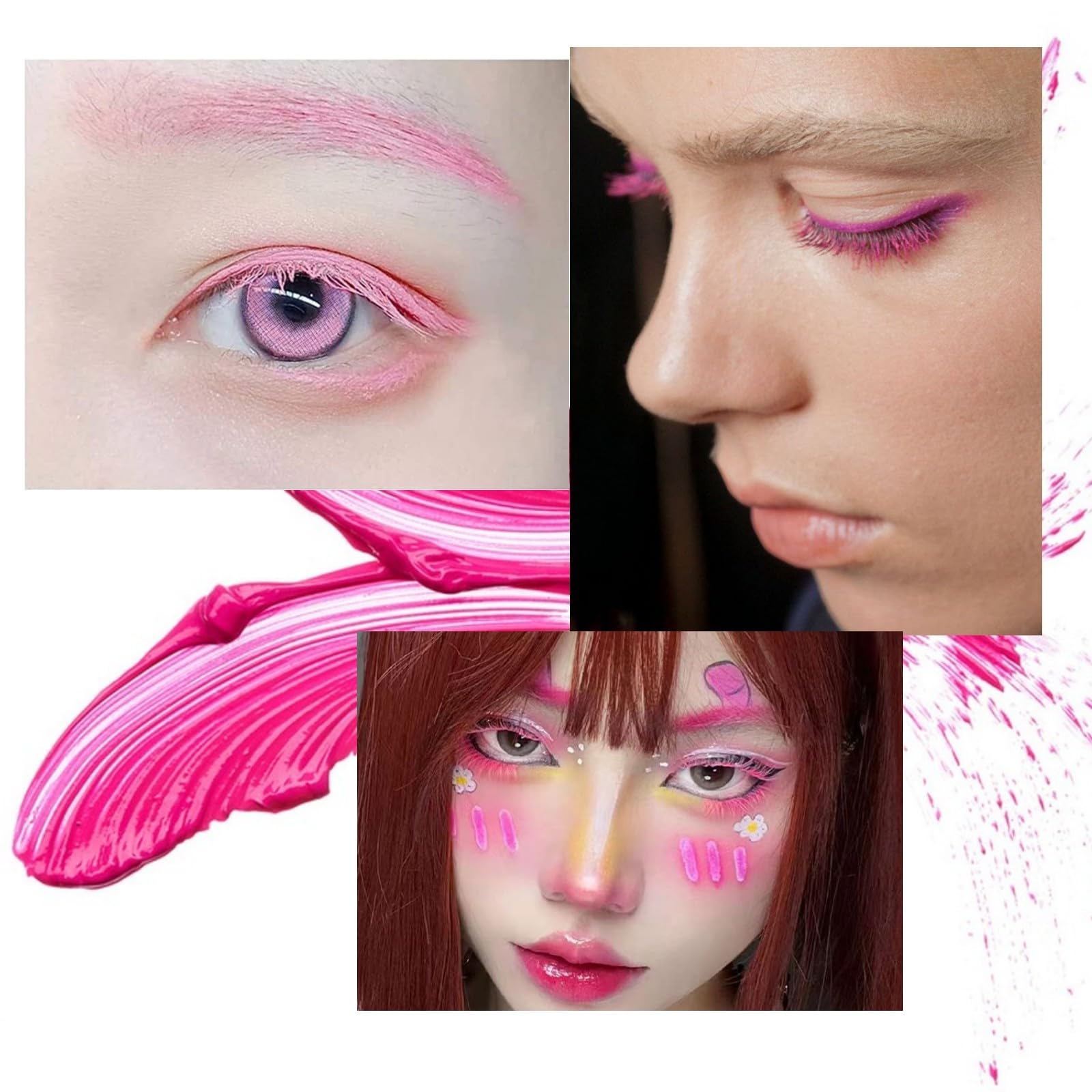 Lgszgdcn Pink Mascara Colored Mascara Eyes Makeup Best Waterproof Fast Dry Eyelashes Curling Lengthening Eye Lashes Party Stage