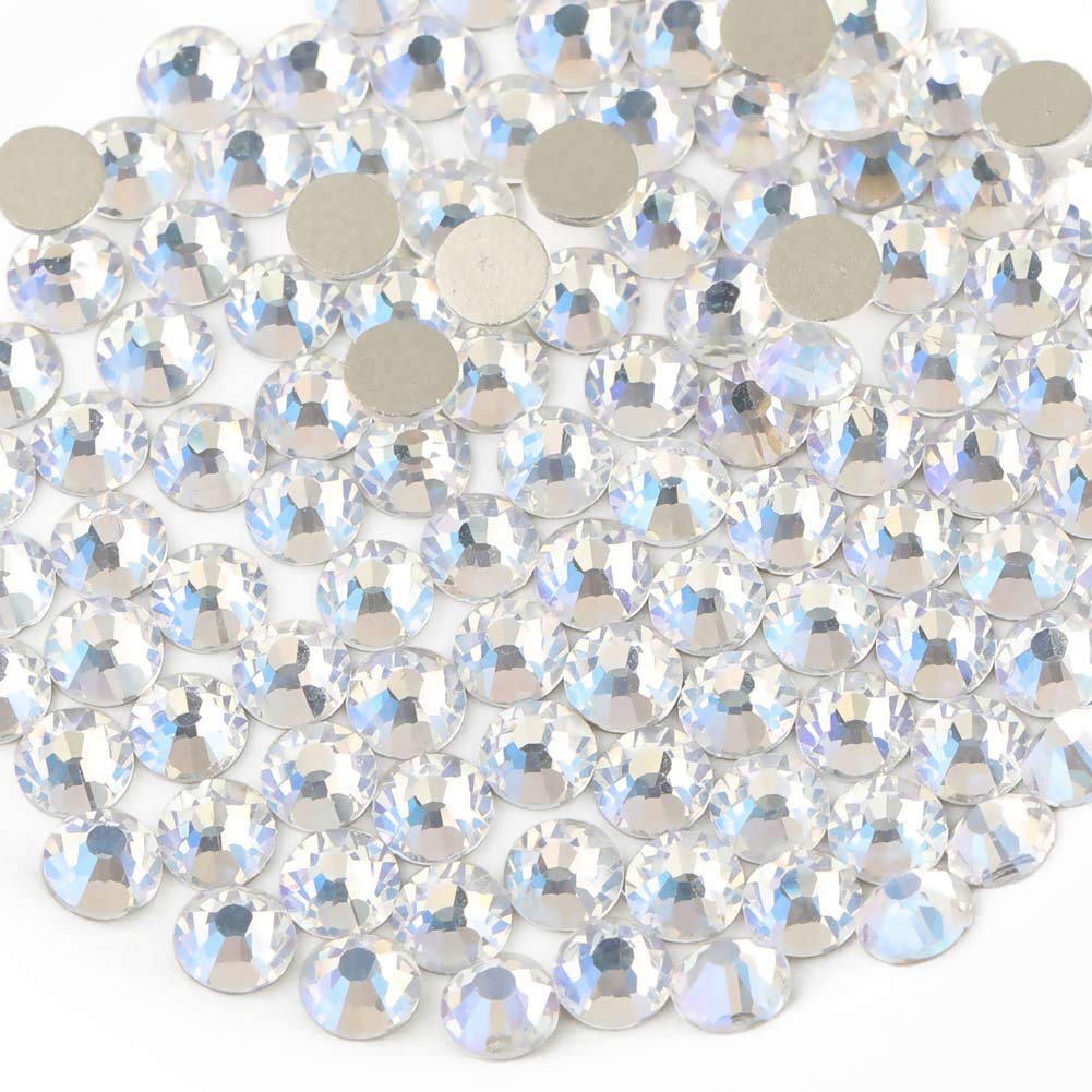 Beadsland 2880Pcs Flat Back Crystal Rhinestones Round Gems For Nail Art And Craft Glue Fix, Blue Moonlight,Ss10,2.7-2.9Mm