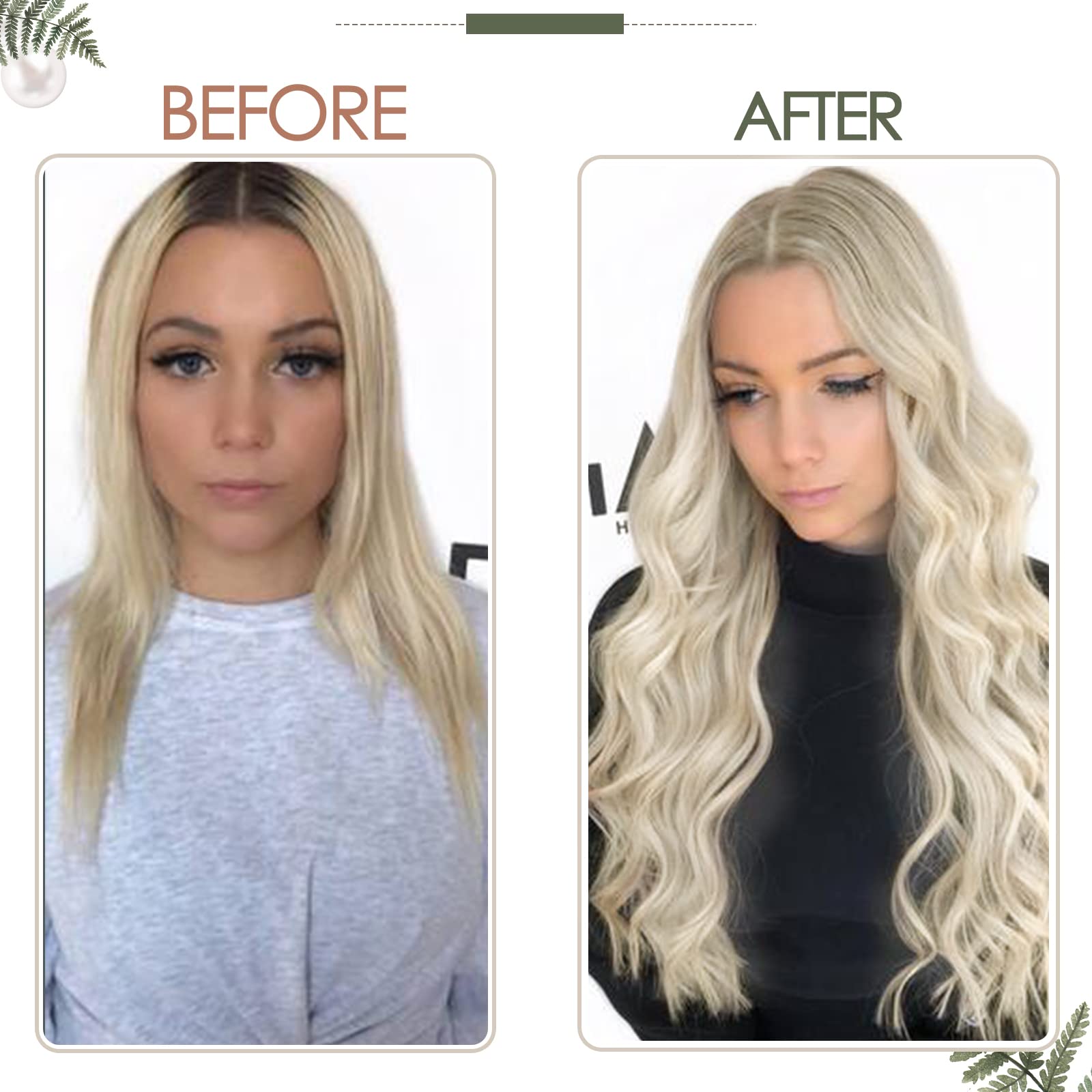 RUNATURE Blonde Hair Weft Extensions Long Weft Hair Extensions Human Hair Full Ends Straight Sew in Weft Human Hair Extensions S