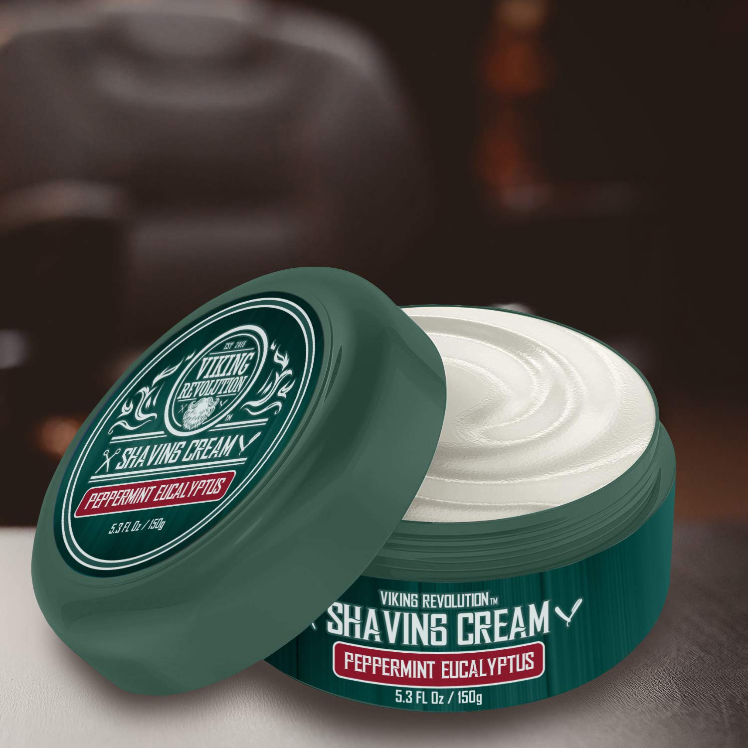 Luxury Shaving Cream Peppermint & Eucalyptus Scent - Soft, Smooth & Silky Shaving Soap - Rich Lather For The Smoothest Shave - 5