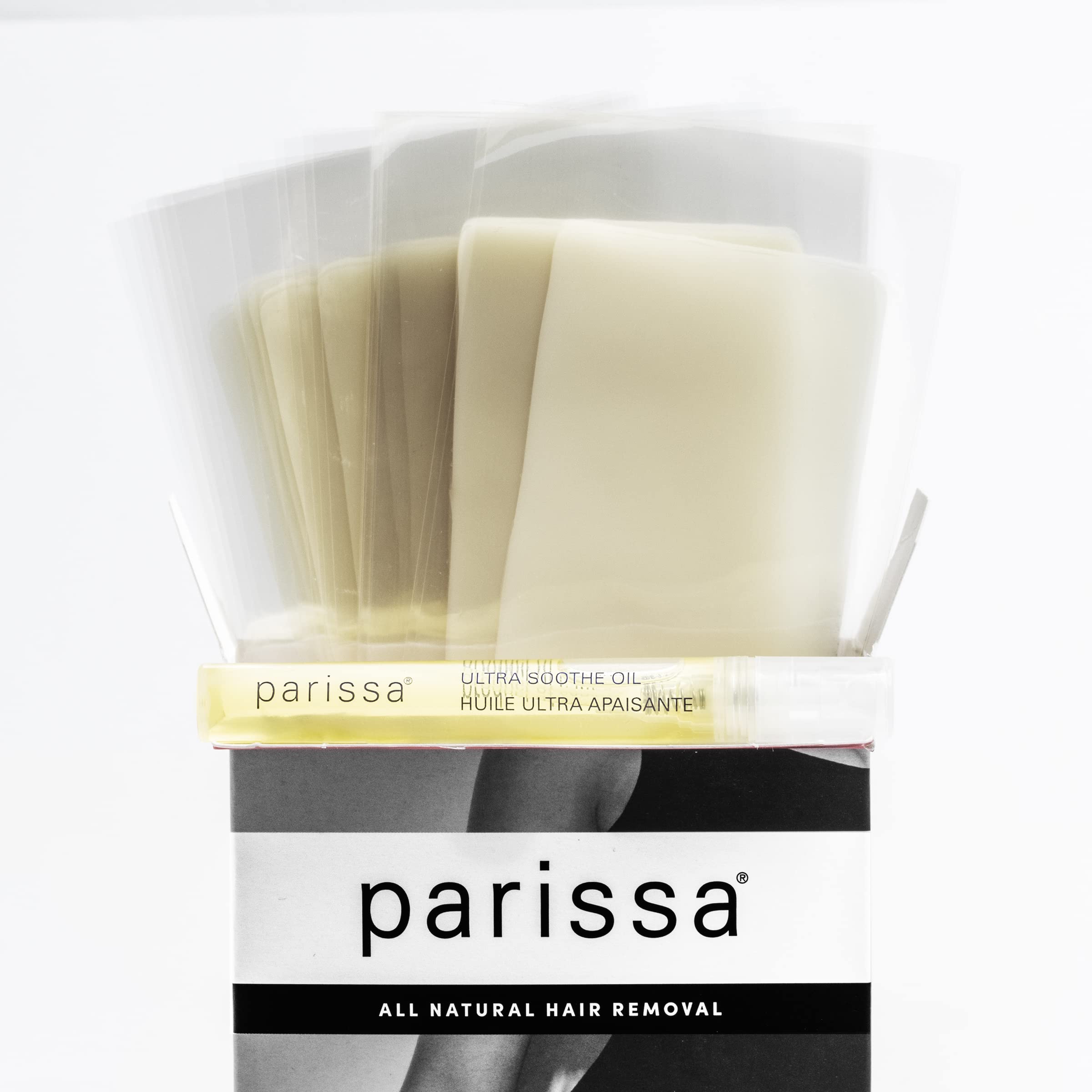Parissa Legs & Body 24 Biodegradable Wax Strips Kit for At-Home Hair Removal with Ready-to-Use Large Wax Strips for All Hair Typ